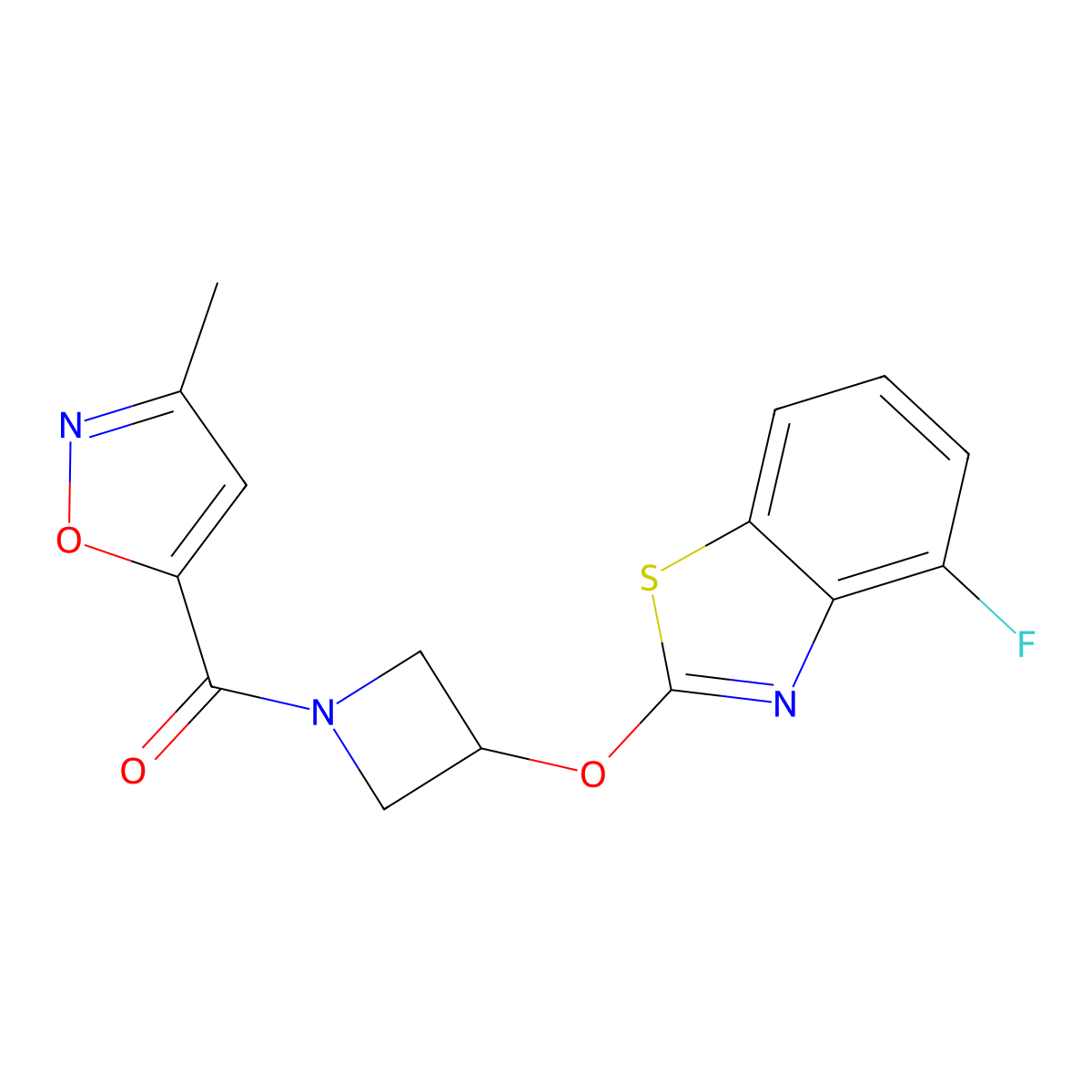 (3-((4-Fluorobenzo[d]thiazol-2-yl)oxy)azetidin-1-yl)(3-methylisoxazol-5-yl)methanone molecular structure, CAS 1396846-88-0
