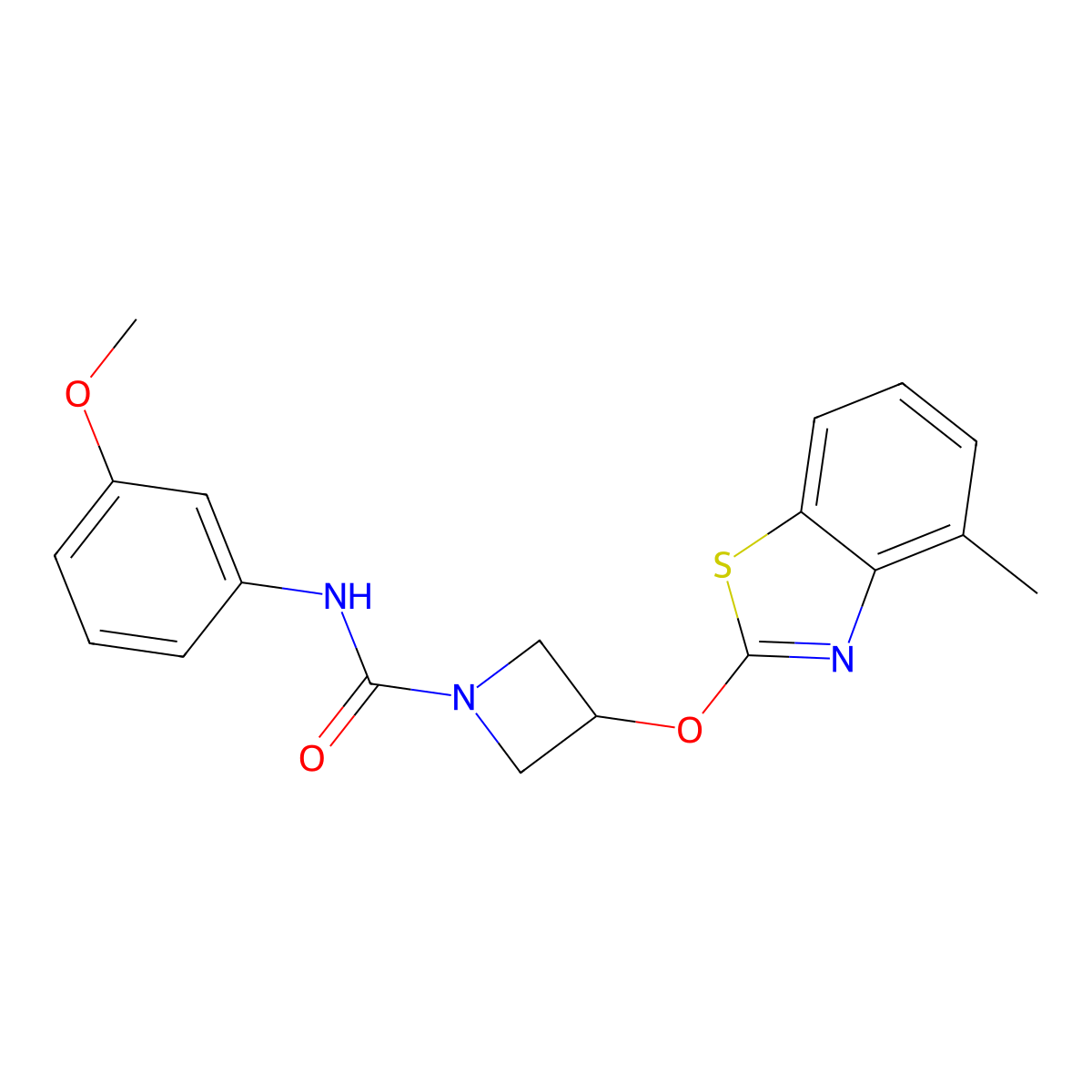 N-(3-methoxyphenyl)-3-((4-methylbenzo[d]thiazol-2-yl)oxy)azetidine-1-carboxamide molecular structure, CAS 1396846-97-1
