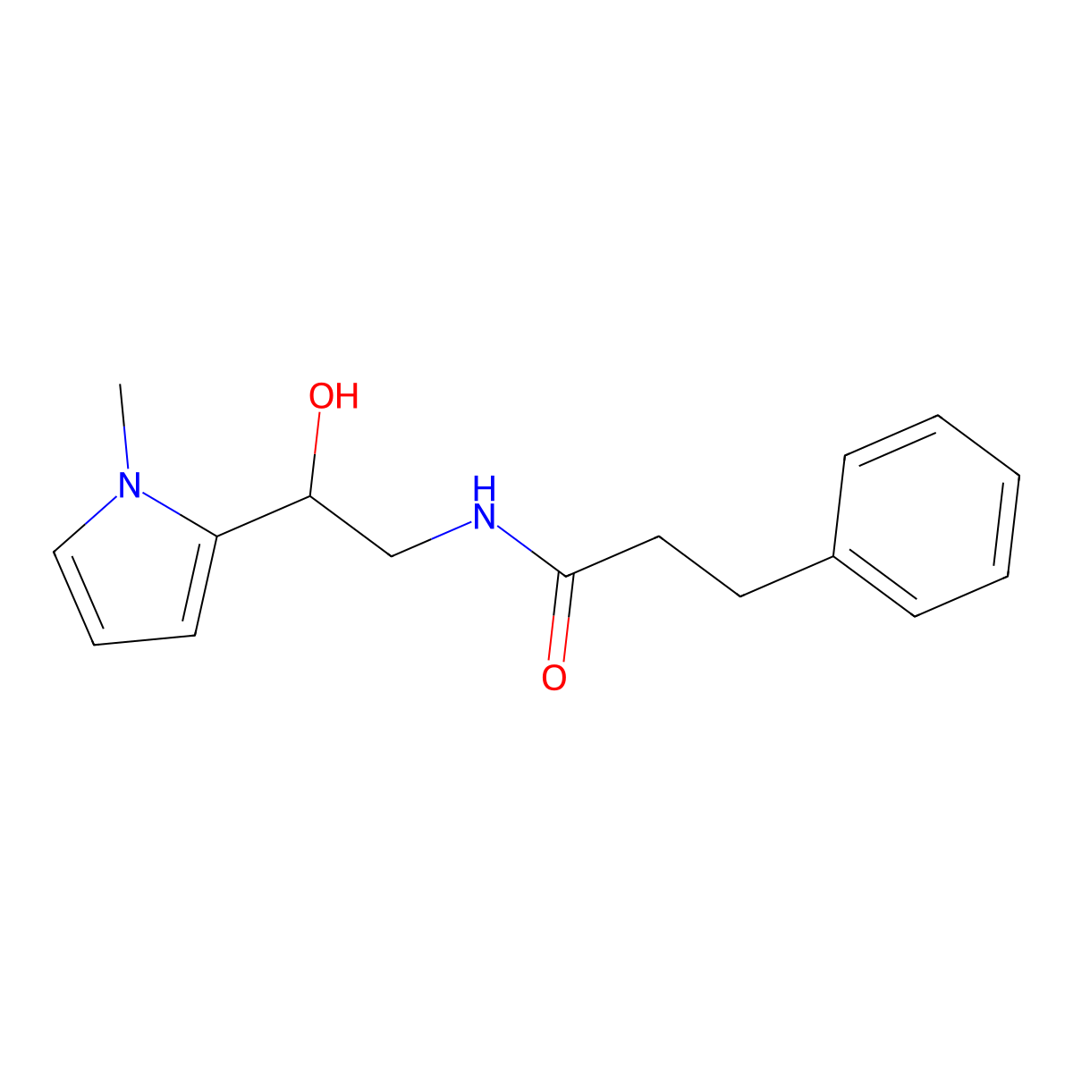 N-[2-hydroxy-2-(1-methyl-1H-pyrrol-2-yl)ethyl]-3-phenylpropanamide molecular structure, CAS 1396846-99-3
