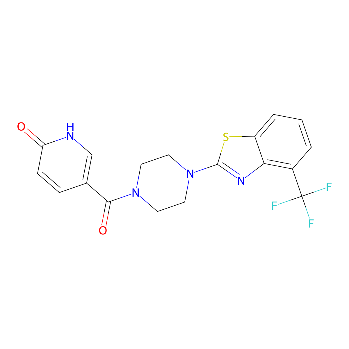 5-(4-(4-(trifluoromethyl)benzo[d]thiazol-2-yl)piperazine-1-carbonyl)pyridin-2(1H)-one molecular structure, CAS 1396847-03-2