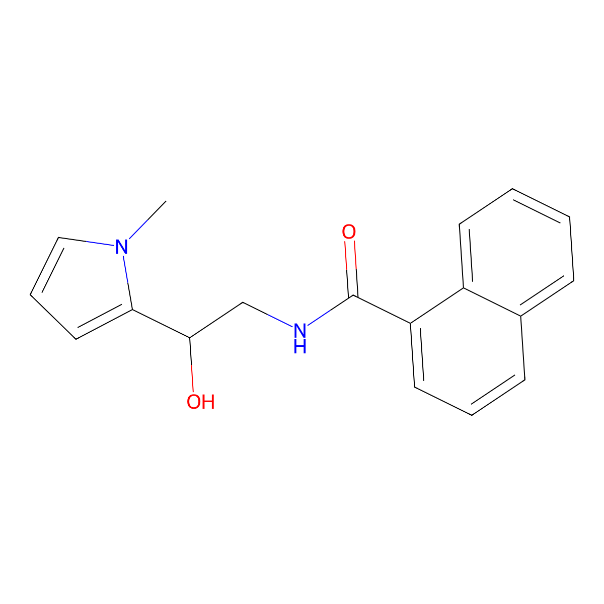 N-(2-hydroxy-2-(1-methyl-1H-pyrrol-2-yl)ethyl)-1-naphthamide molecular structure, CAS 1396847-04-3