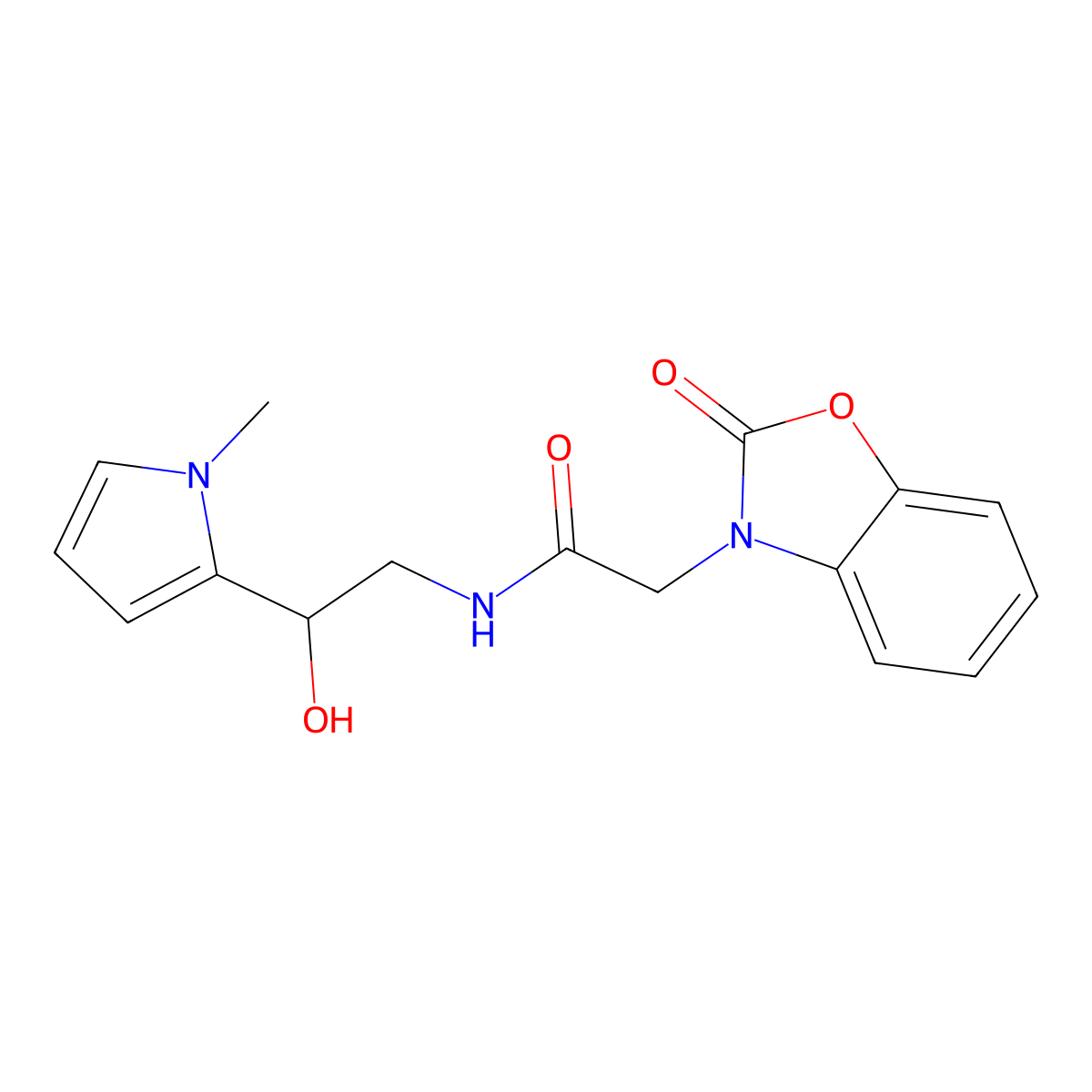 N-(2-hydroxy-2-(1-methyl-1H-pyrrol-2-yl)ethyl)-2-(2-oxobenzo[d]oxazol-3(2H)-yl)acetamide molecular structure, CAS 1396847-06-5