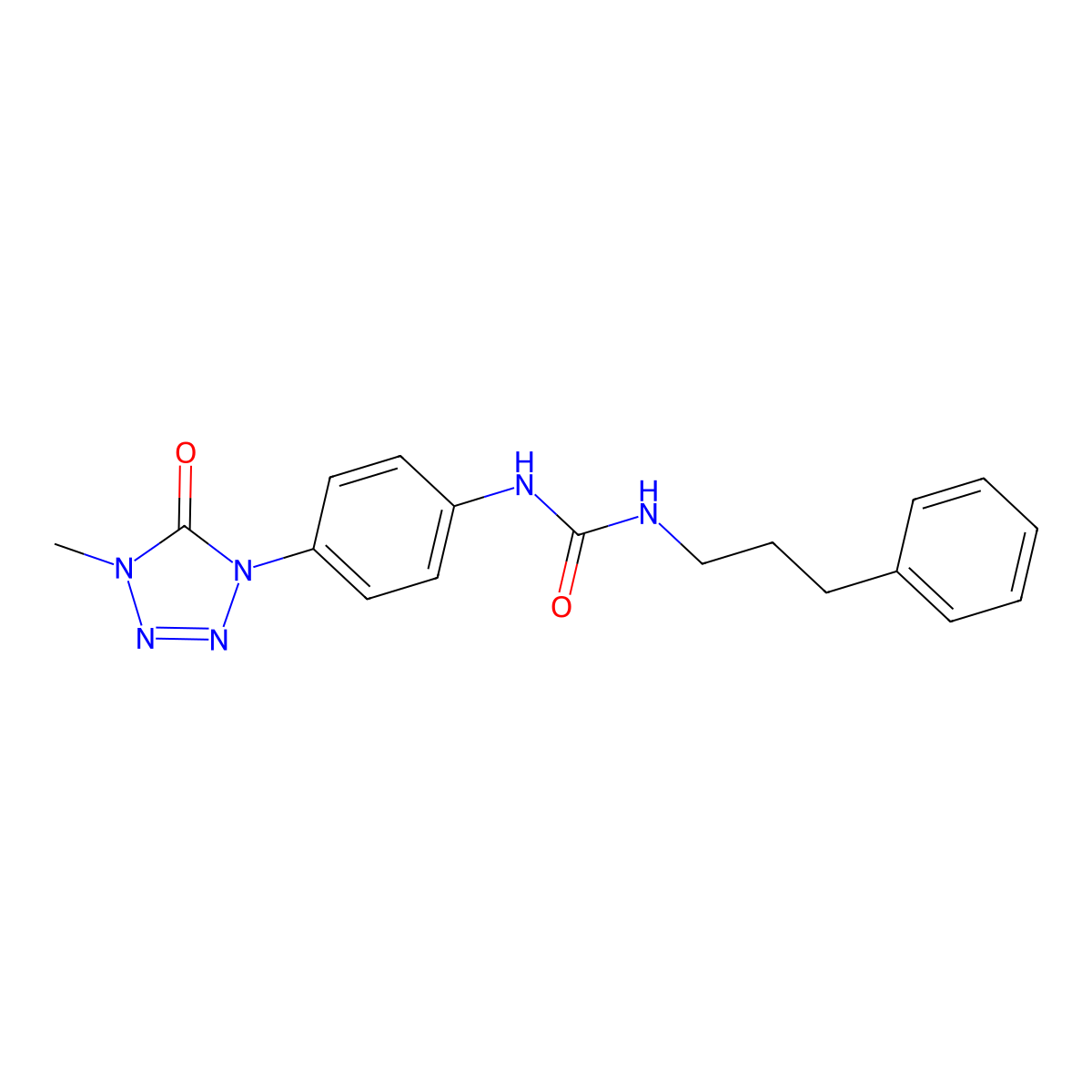 1-(4-(4-methyl-5-oxo-4,5-dihydro-1H-tetrazol-1-yl)phenyl)-3-(3-phenylpropyl)urea molecular structure, CAS 1396847-10-1