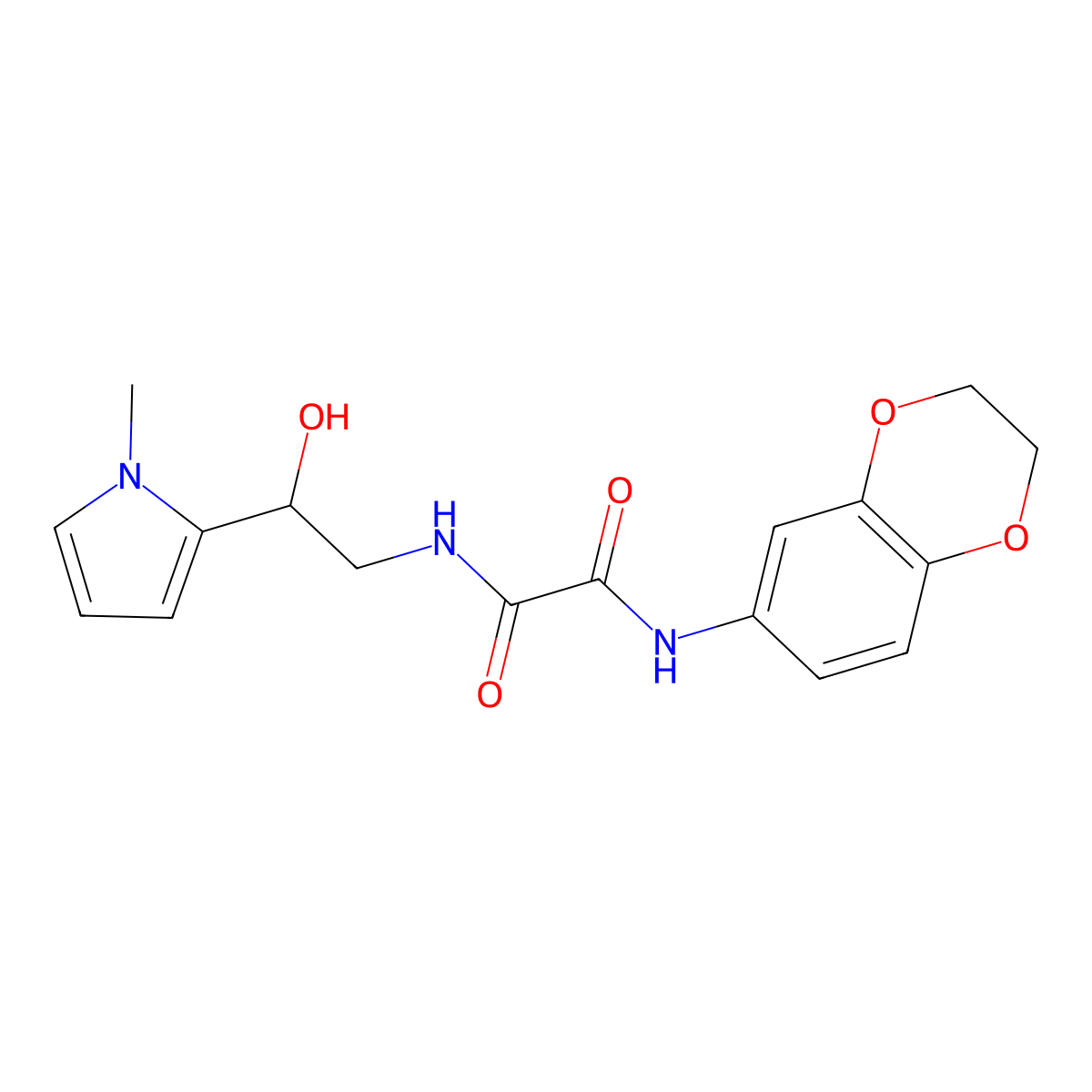 N1-(2,3-dihydrobenzo[b][1,4]dioxin-6-yl)-N2-(2-hydroxy-2-(1-methyl-1H-pyrrol-2-yl)ethyl)oxalamide molecular structure, CAS 1396847-19-0