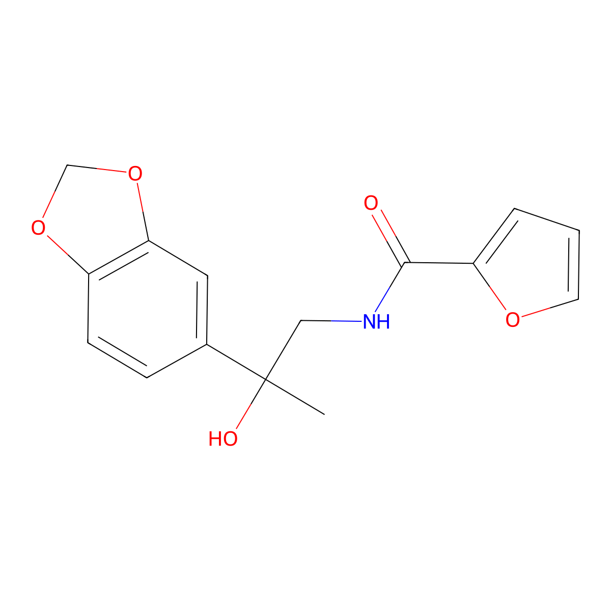 N-(2-(benzo[d][1,3]dioxol-5-yl)-2-hydroxypropyl)furan-2-carboxamide molecular structure, CAS 1396847-36-1