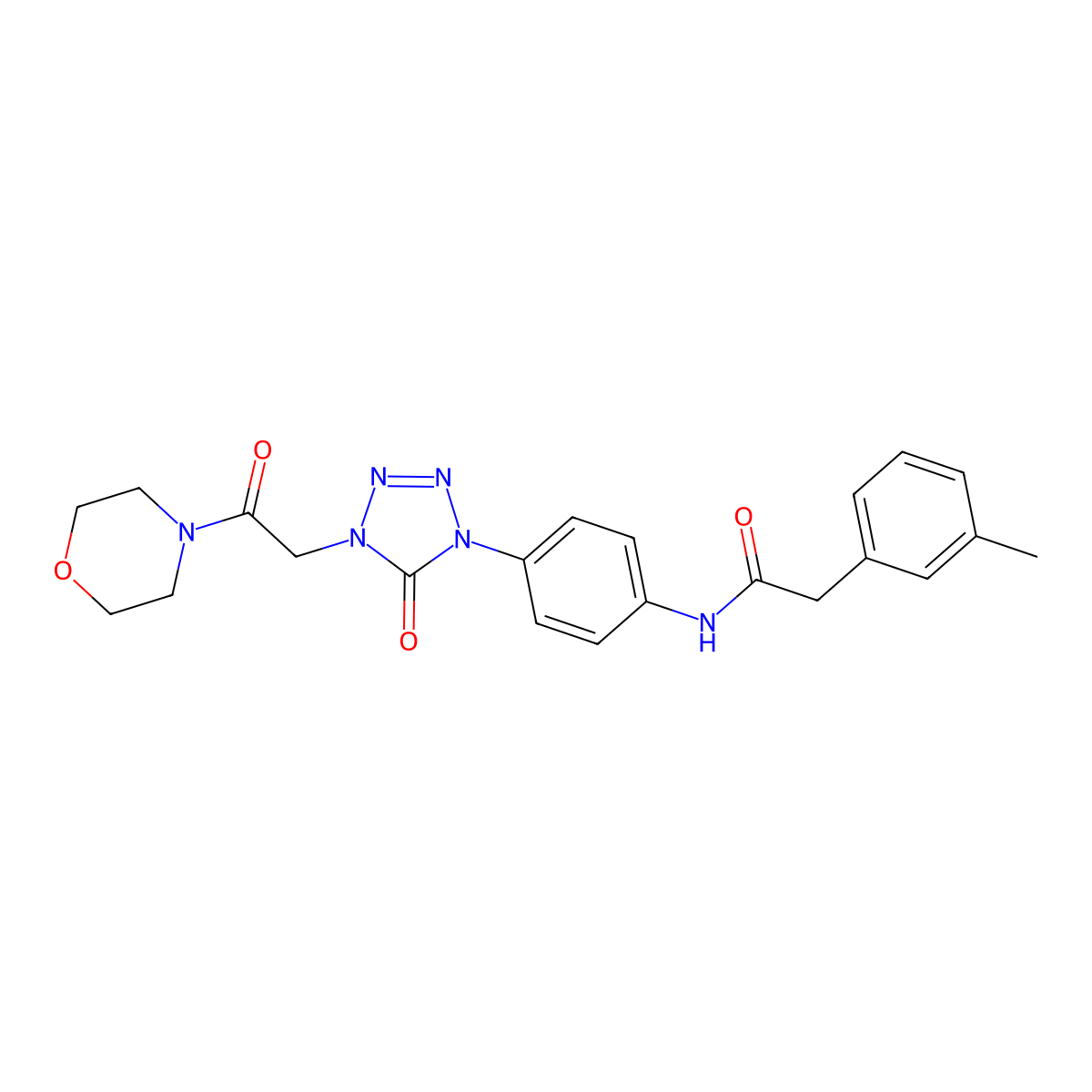 N-(4-(4-(2-morpholino-2-oxoethyl)-5-oxo-4,5-dihydro-1H-tetrazol-1-yl)phenyl)-2-(m-tolyl)acetamide molecular structure, CAS 1396847-65-6