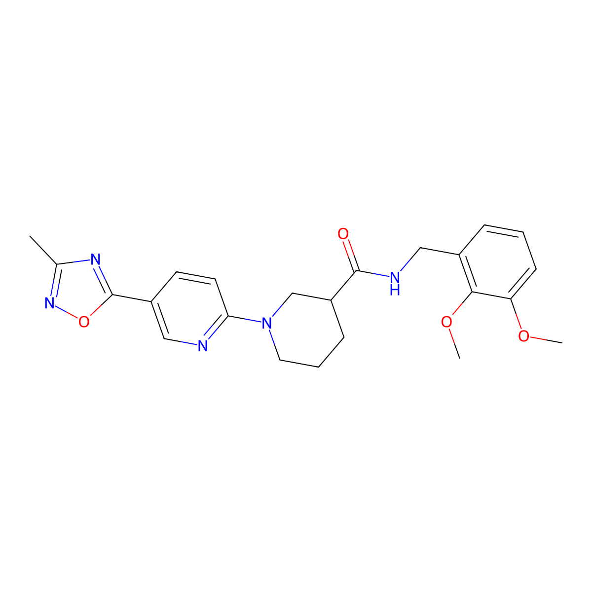 N-[(2,3-Dimethoxyphenyl)methyl]-1-[5-(3-methyl-1,2,4-oxadiazol-5-YL)pyridin-2-YL]piperidine-3-carboxamide molecular structure, CAS 1396847-78-1