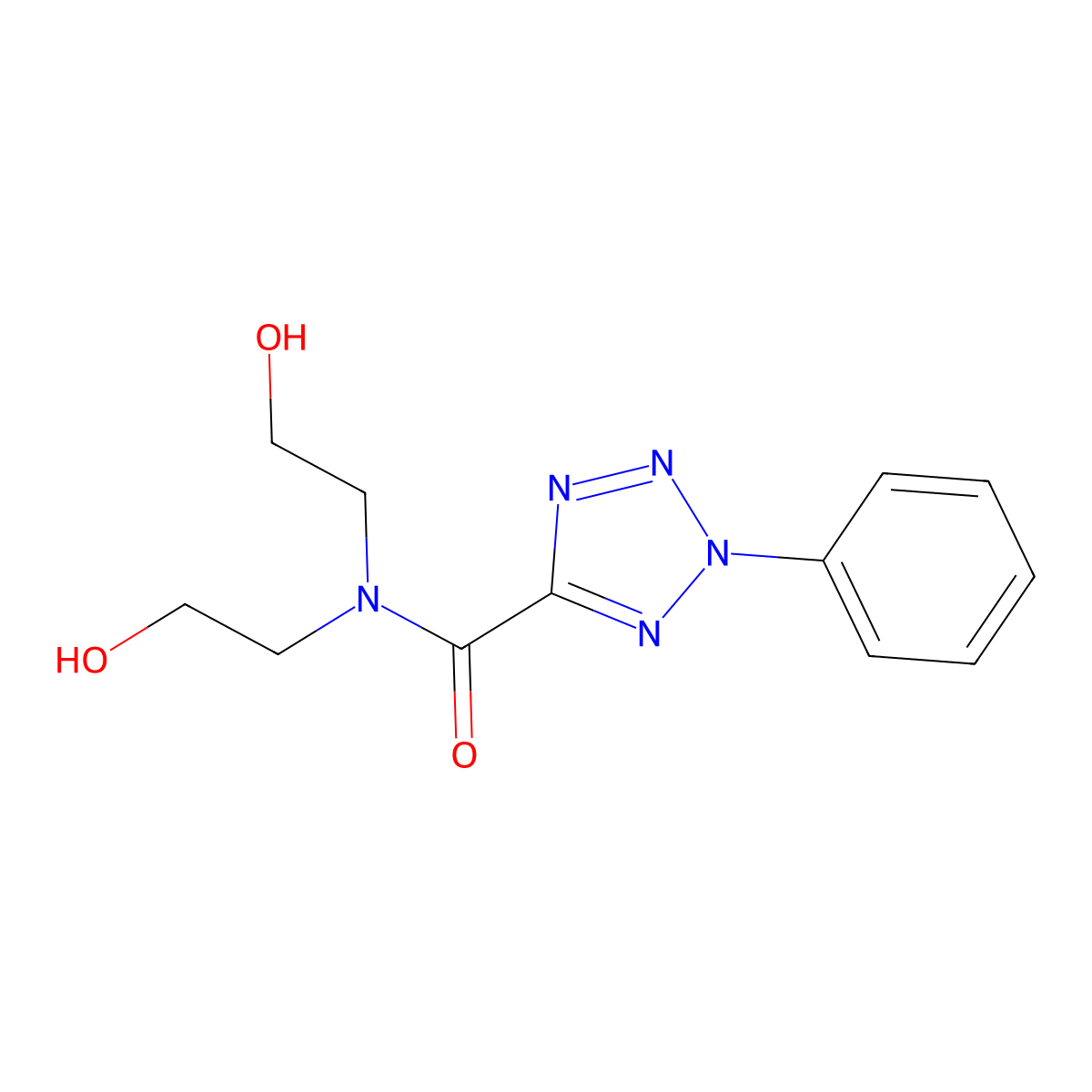 N,N-bis(2-hydroxyethyl)-2-phenyl-2H-tetrazole-5-carboxamide molecular structure, CAS 1396847-79-2