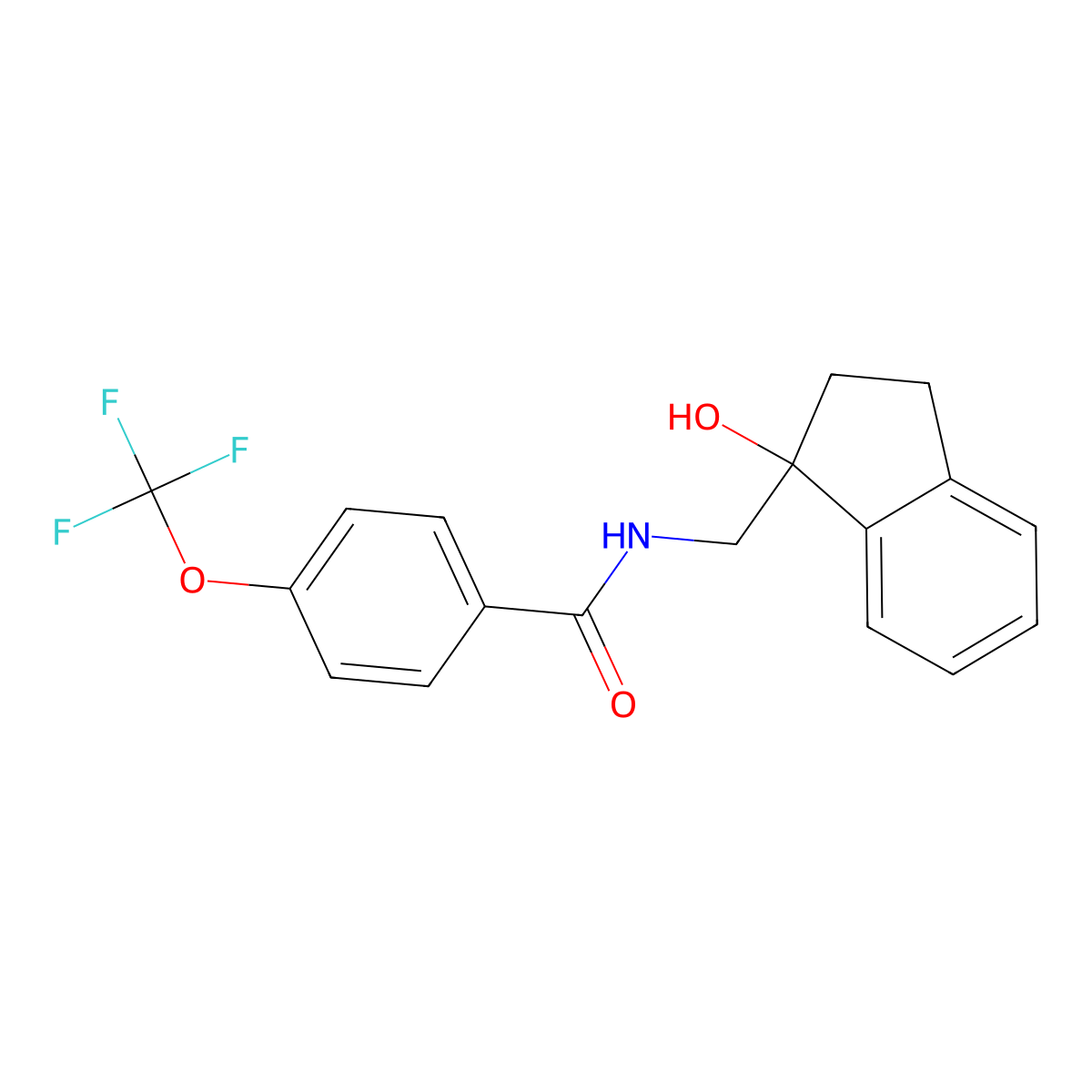 N-[(1-hydroxy-2,3-dihydro-1H-inden-1-yl)methyl]-4-(trifluoromethoxy)benzamide molecular structure, CAS 1396847-81-6