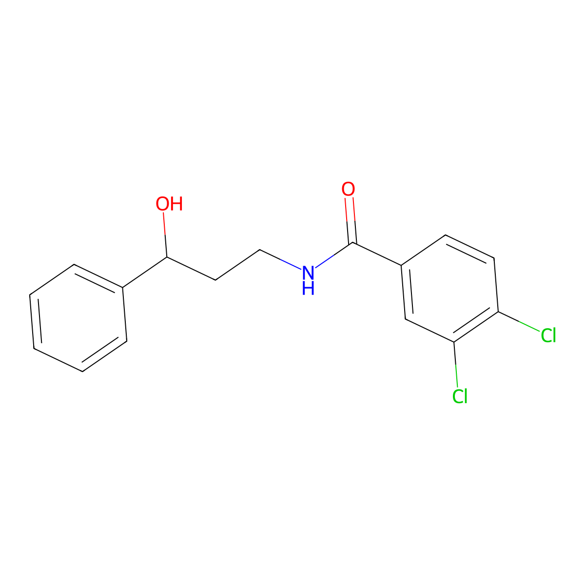3,4-dichloro-N-(3-hydroxy-3-phenylpropyl)benzamide molecular structure, CAS 1396847-84-9