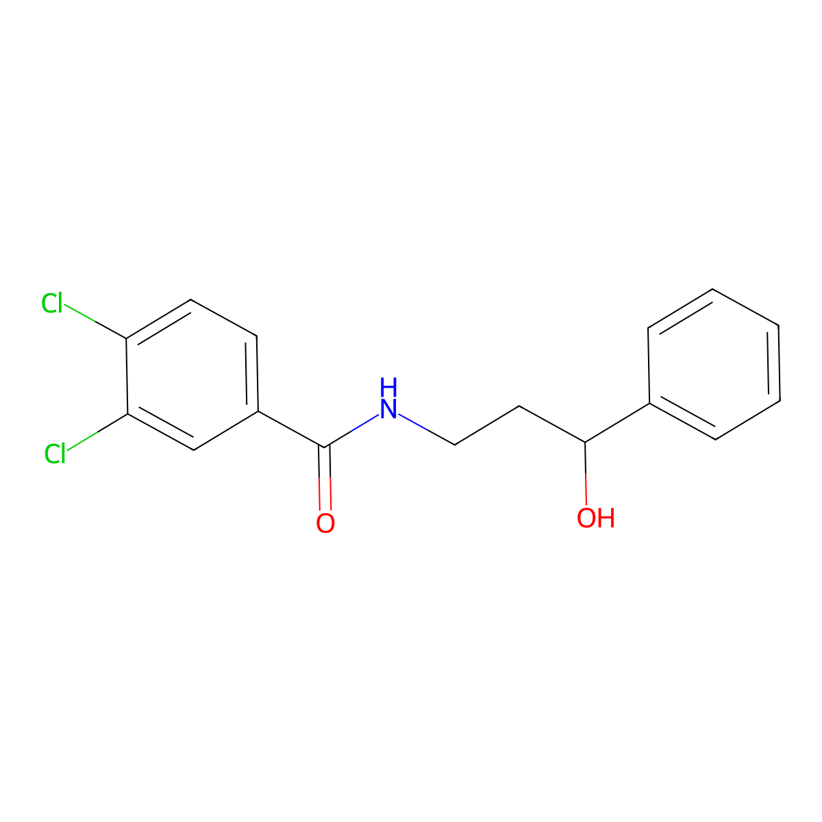 3,4-dichloro-N-(3-hydroxy-3-phenylpropyl)benzamide molecular structure, CAS 1396847-84-9