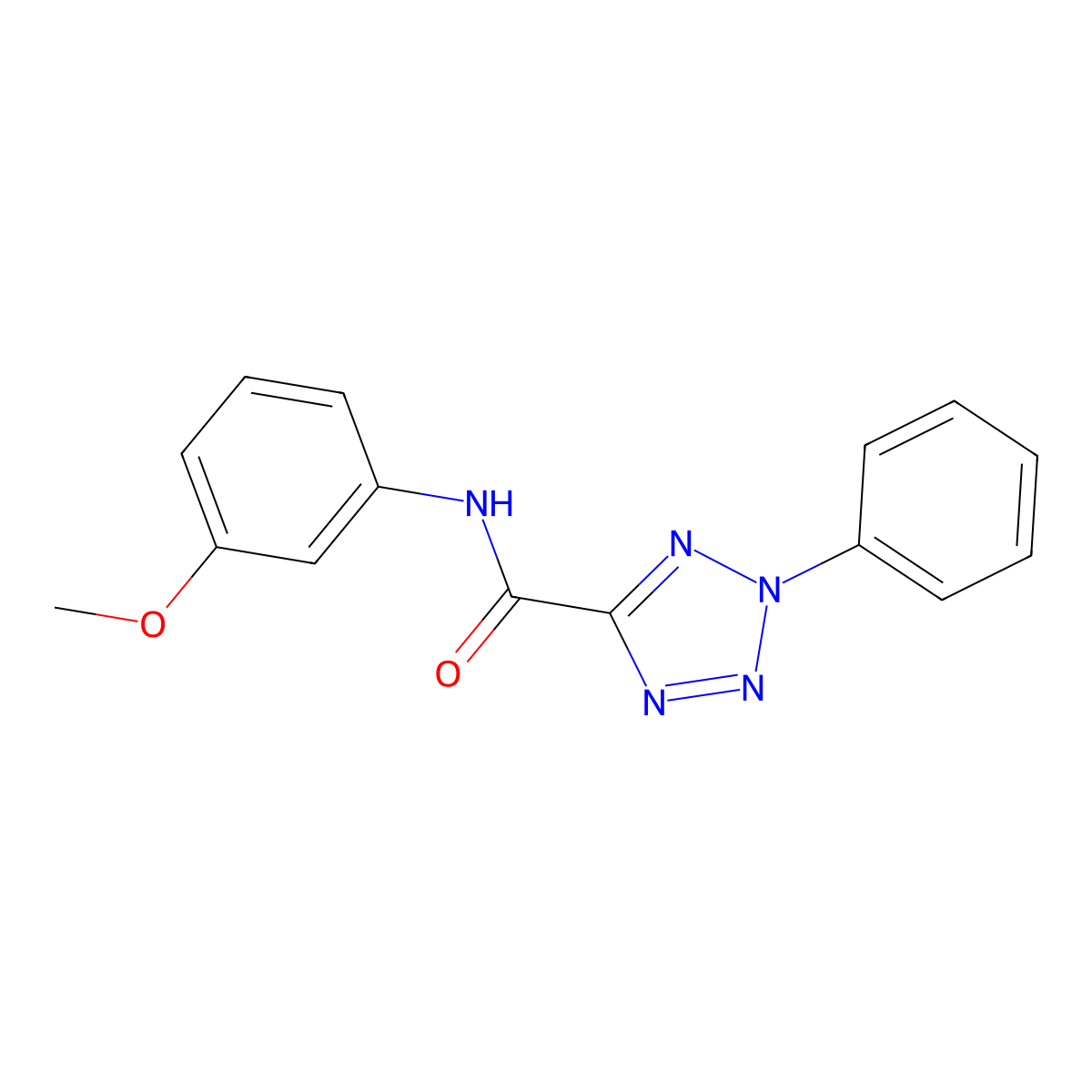 N-(3-methoxyphenyl)-2-phenyl-2H-tetrazole-5-carboxamide molecular structure, CAS 1396847-89-4