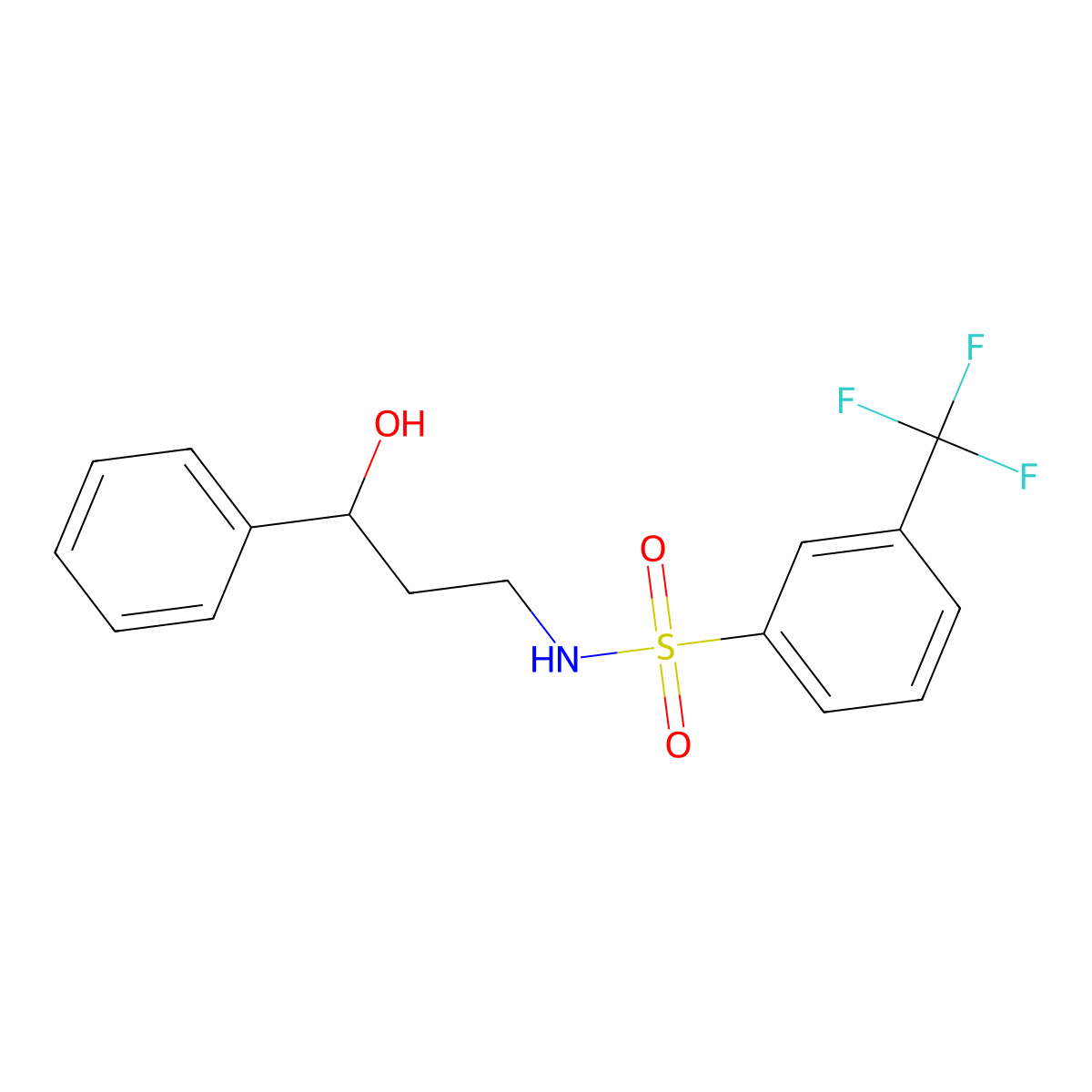 N-(3-hydroxy-3-phenylpropyl)-3-(trifluoromethyl)benzenesulfonamide molecular structure, CAS 1396848-00-2