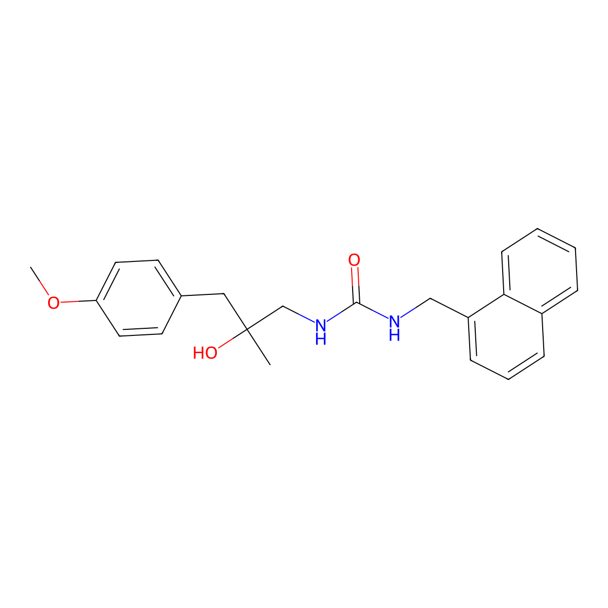 1-(2-Hydroxy-3-(4-methoxyphenyl)-2-methylpropyl)-3-(naphthalen-1-ylmethyl)urea molecular structure, CAS 1396848-06-8