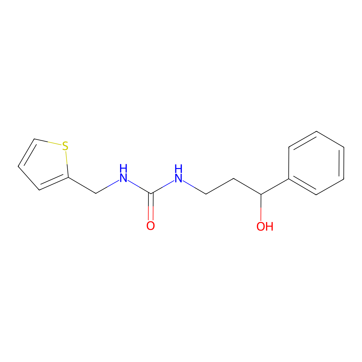 1-(3-Hydroxy-3-phenylpropyl)-3-(thiophen-2-ylmethyl)urea molecular structure, CAS 1396848-07-9