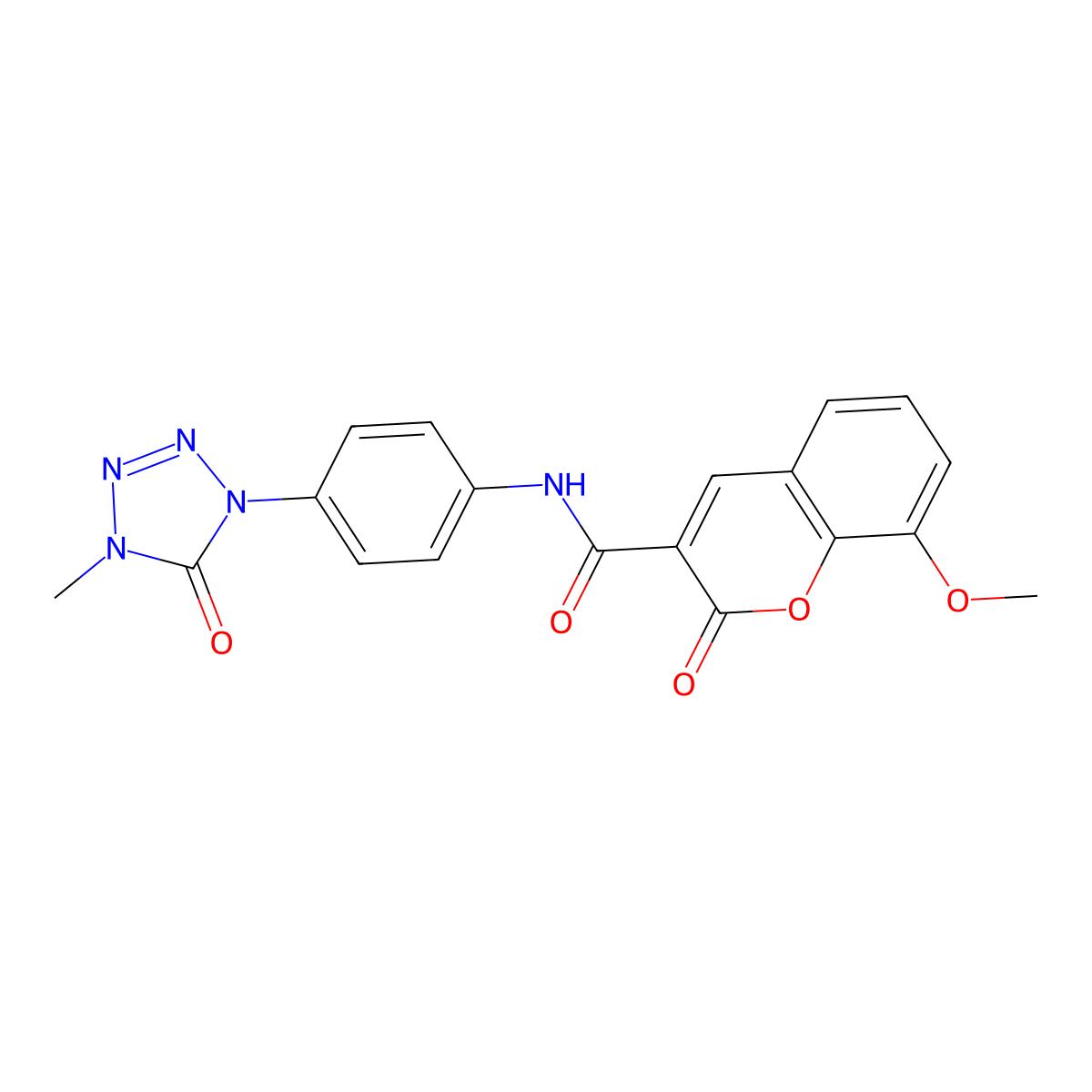 8-methoxy-N-(4-(4-methyl-5-oxo-4,5-dihydro-1H-tetrazol-1-yl)phenyl)-2-oxo-2H-chromene-3-carboxamide molecular structure, CAS 1396848-11-5