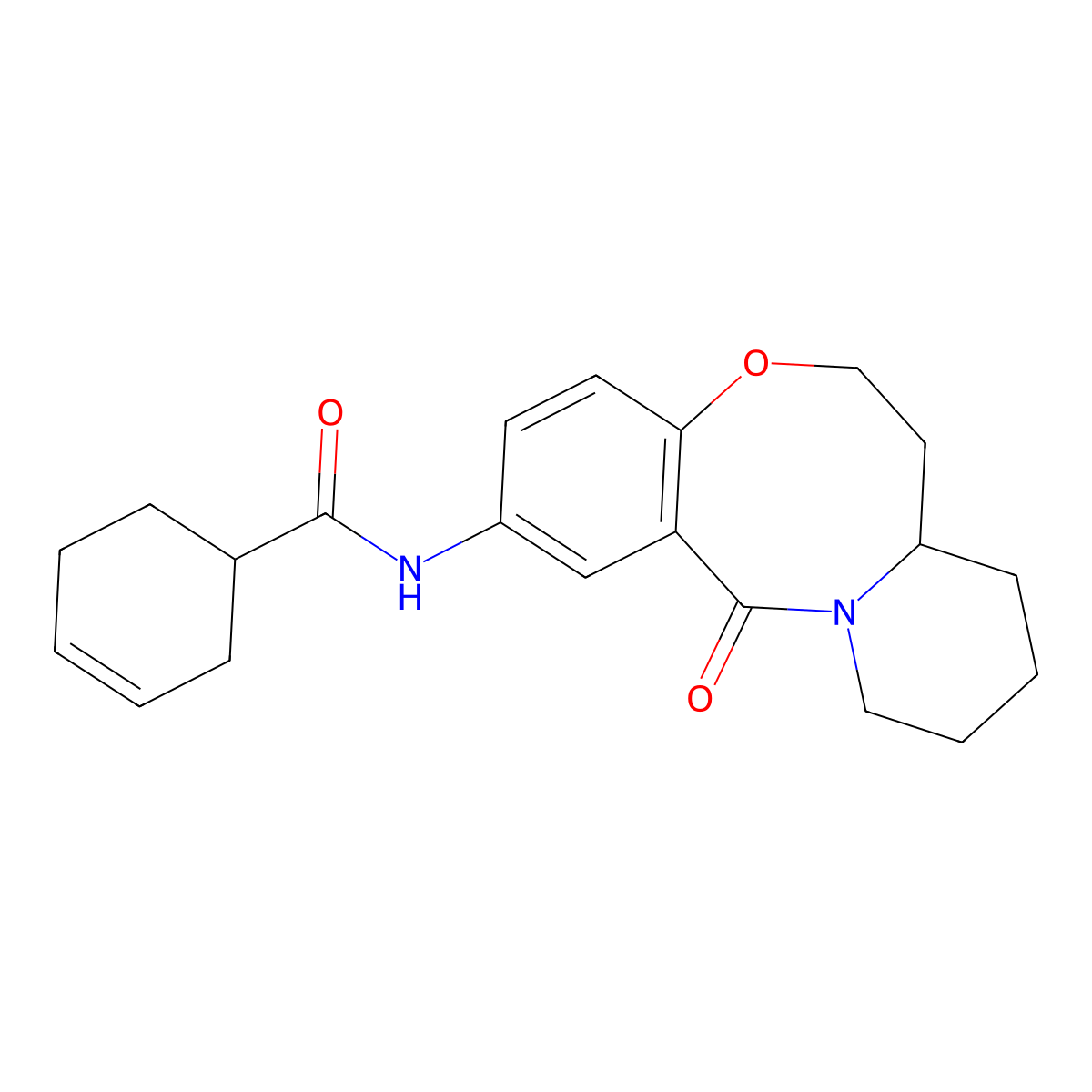 N-{2-oxo-9-oxa-1-azatricyclo[10.4.0.0^{3,8}]hexadeca-3,5,7-trien-5-yl}cyclohex-3-ene-1-carboxamide molecular structure, CAS 1396848-13-7
