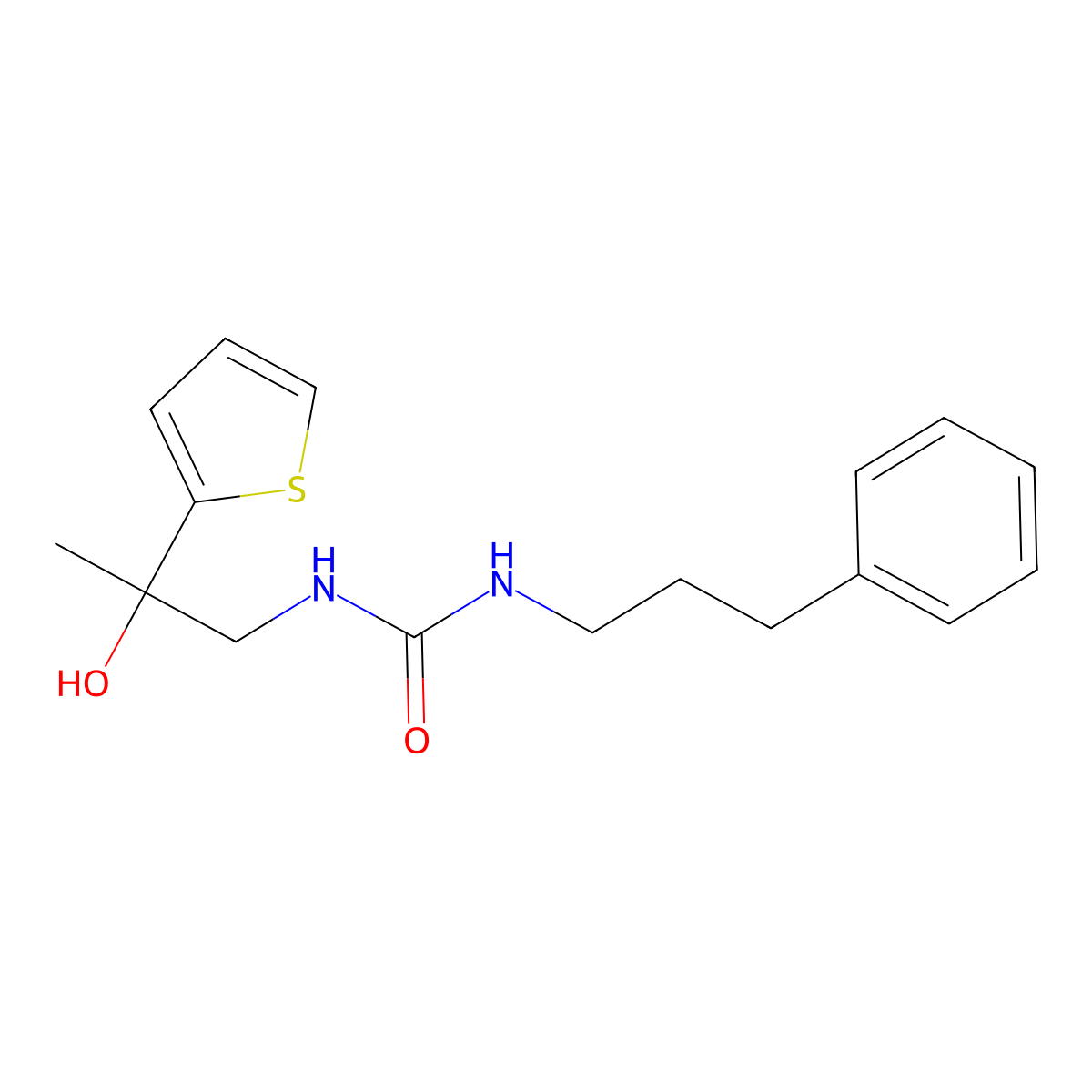 1-(2-Hydroxy-2-(thiophen-2-yl)propyl)-3-(3-phenylpropyl)urea molecular structure, CAS 1396848-18-2