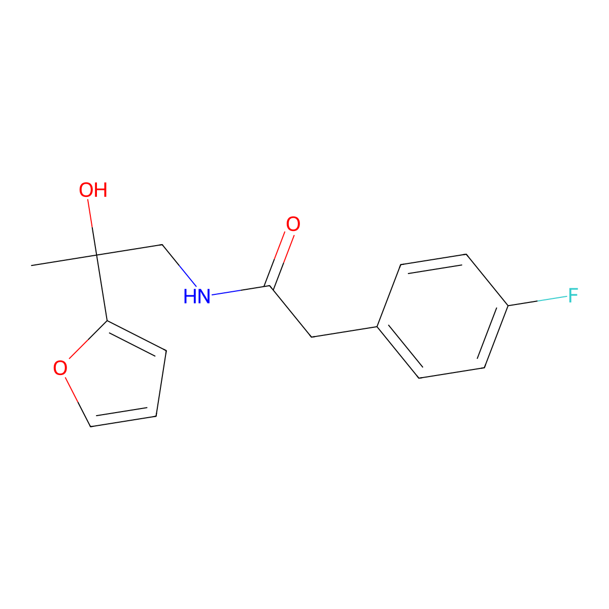2-(4-Fluorophenyl)-N-[2-(furan-2-yl)-2-hydroxypropyl]acetamide molecular structure, CAS 1396848-31-9