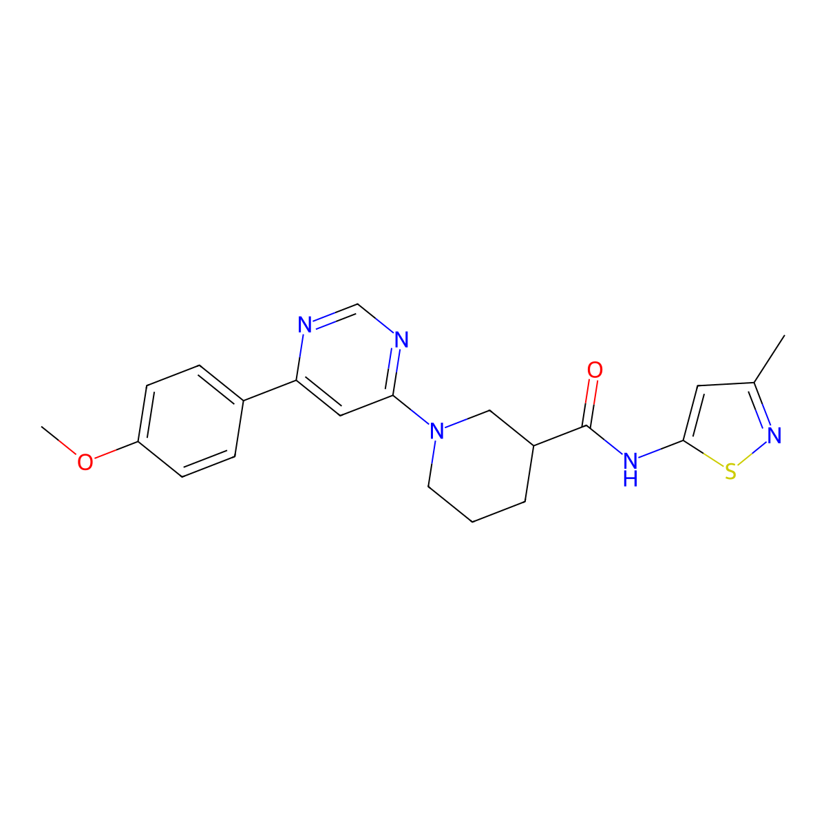 1-(6-(4-methoxyphenyl)pyrimidin-4-yl)-N-(3-methylisothiazol-5-yl)piperidine-3-carboxamide molecular structure, CAS 1396848-33-1