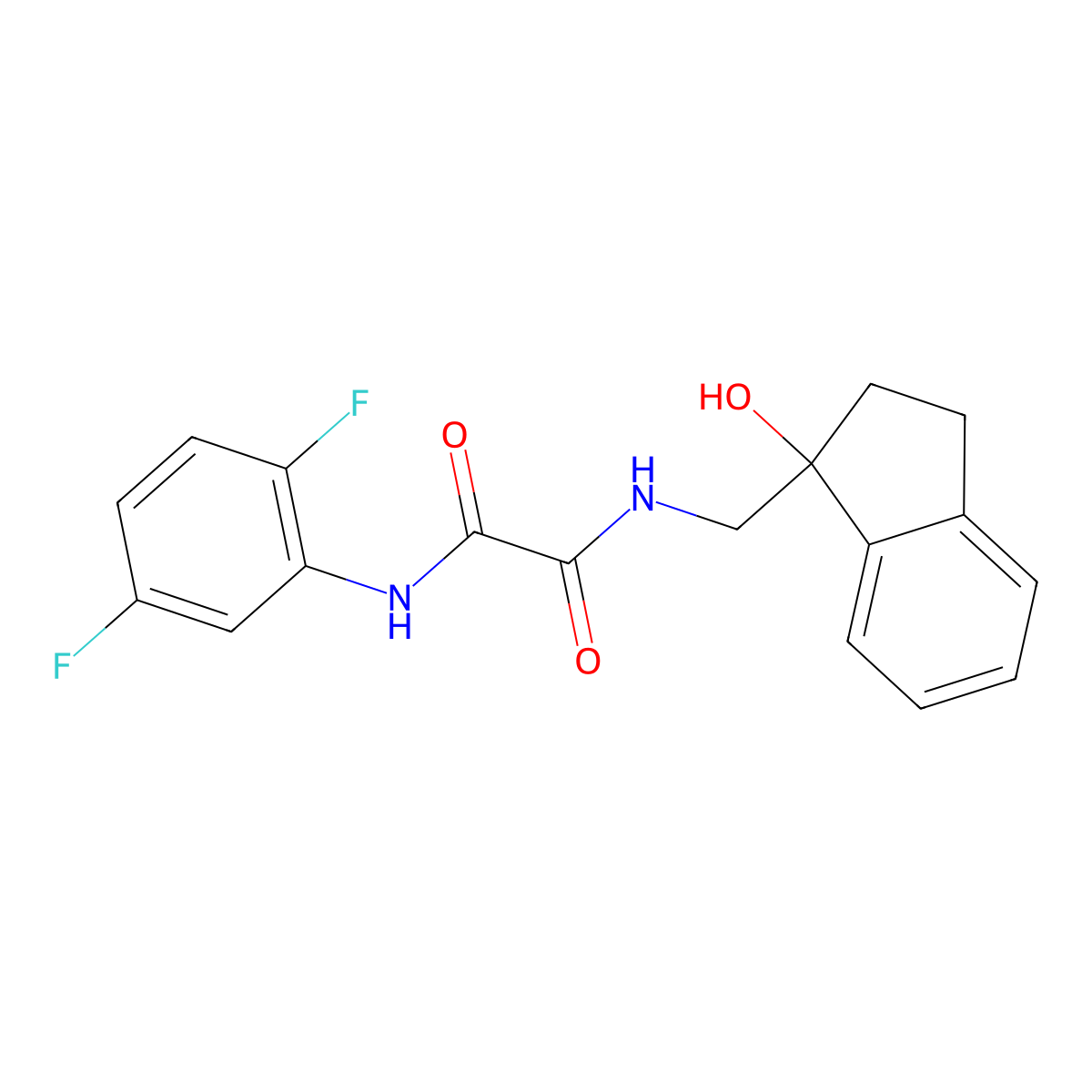 N1-(2,5-difluorophenyl)-N2-((1-hydroxy-2,3-dihydro-1H-inden-1-yl)methyl)oxalamide molecular structure, CAS 1396848-40-0