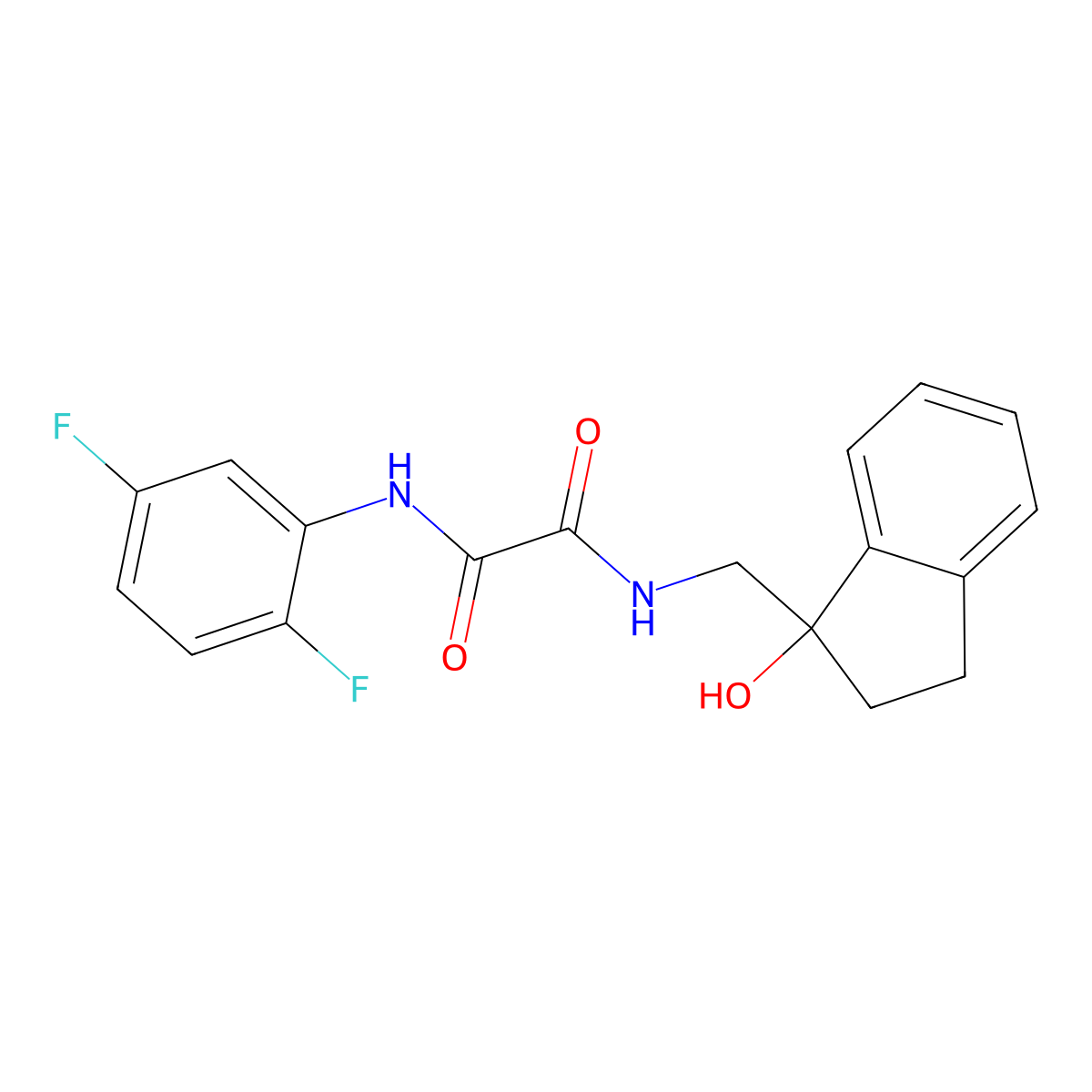 N1-(2,5-difluorophenyl)-N2-((1-hydroxy-2,3-dihydro-1H-inden-1-yl)methyl)oxalamide molecular structure, CAS 1396848-40-0
