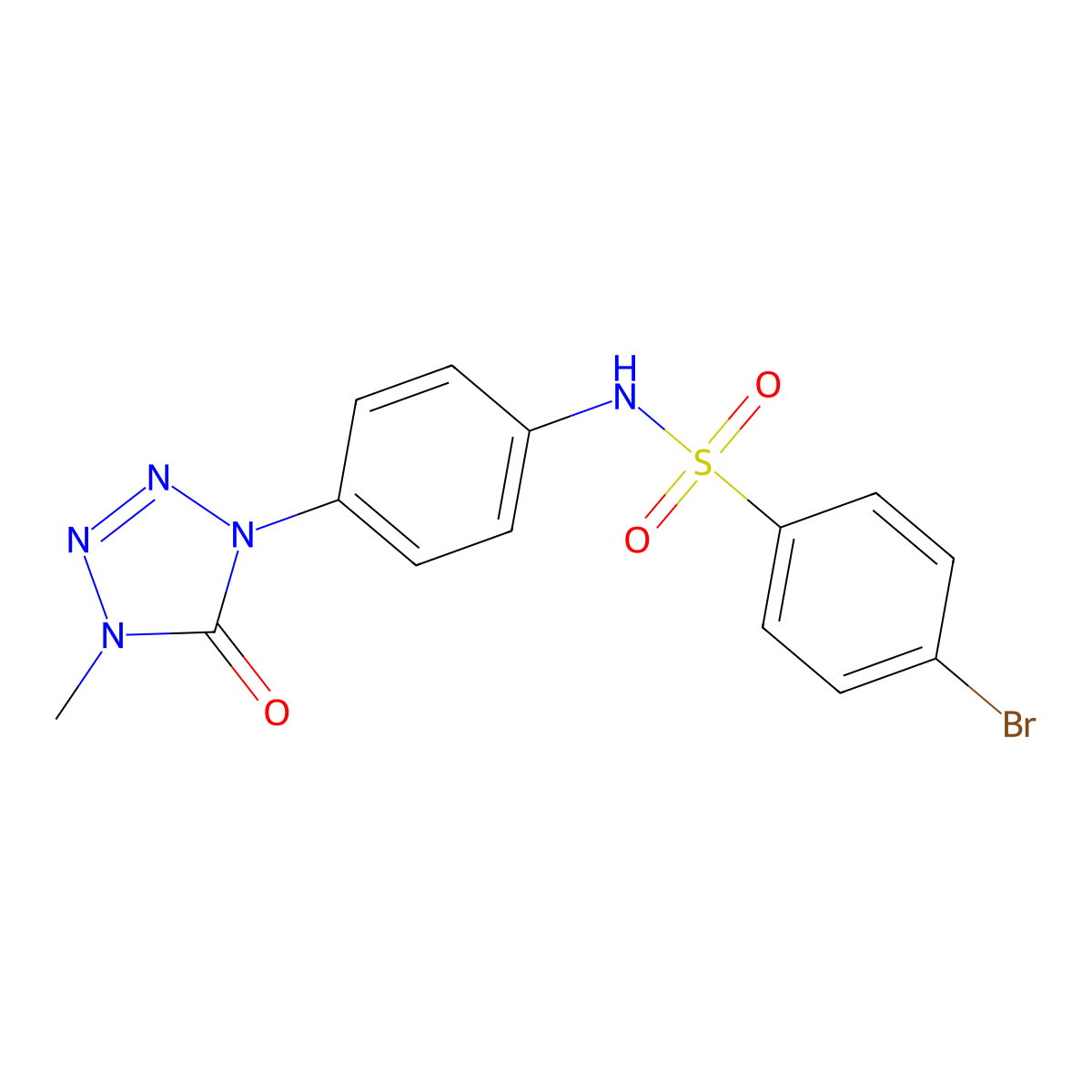 4-bromo-N-(4-(4-methyl-5-oxo-4,5-dihydro-1H-tetrazol-1-yl)phenyl)benzenesulfonamide molecular structure, CAS 1396848-42-2