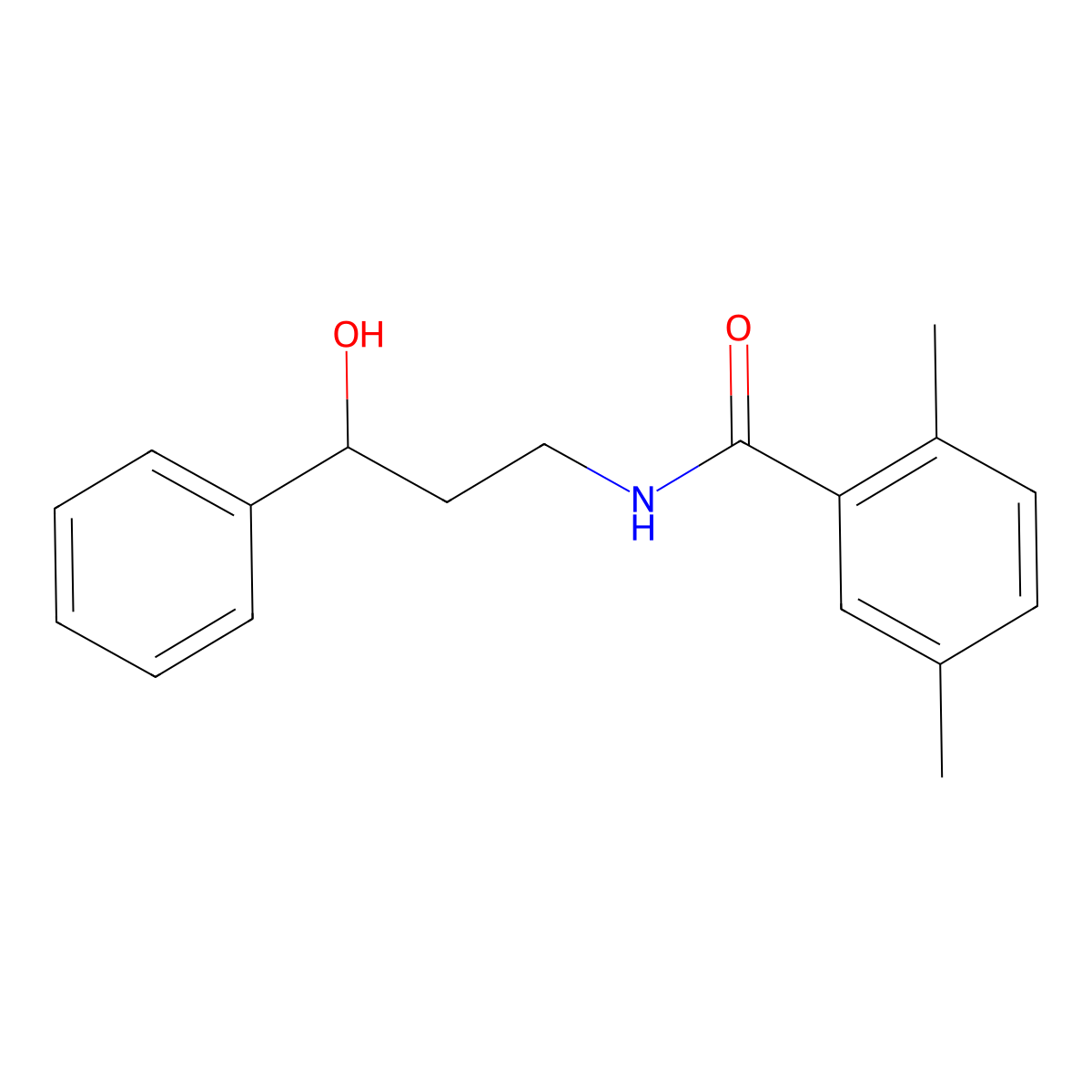 N-(3-hydroxy-3-phenylpropyl)-2,5-dimethylbenzamide molecular structure, CAS 1396848-46-6
