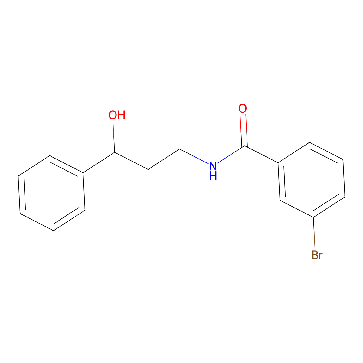 3-bromo-N-(3-hydroxy-3-phenylpropyl)benzamide molecular structure, CAS 1396848-56-8