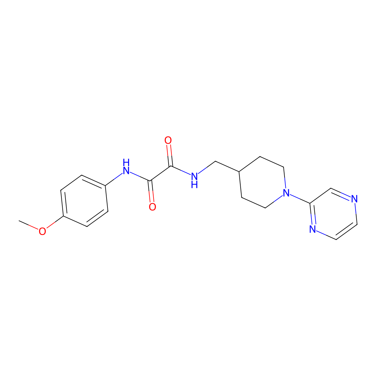 N1-(4-methoxyphenyl)-N2-((1-(pyrazin-2-yl)piperidin-4-yl)methyl)oxalamide molecular structure, CAS 1396848-63-7