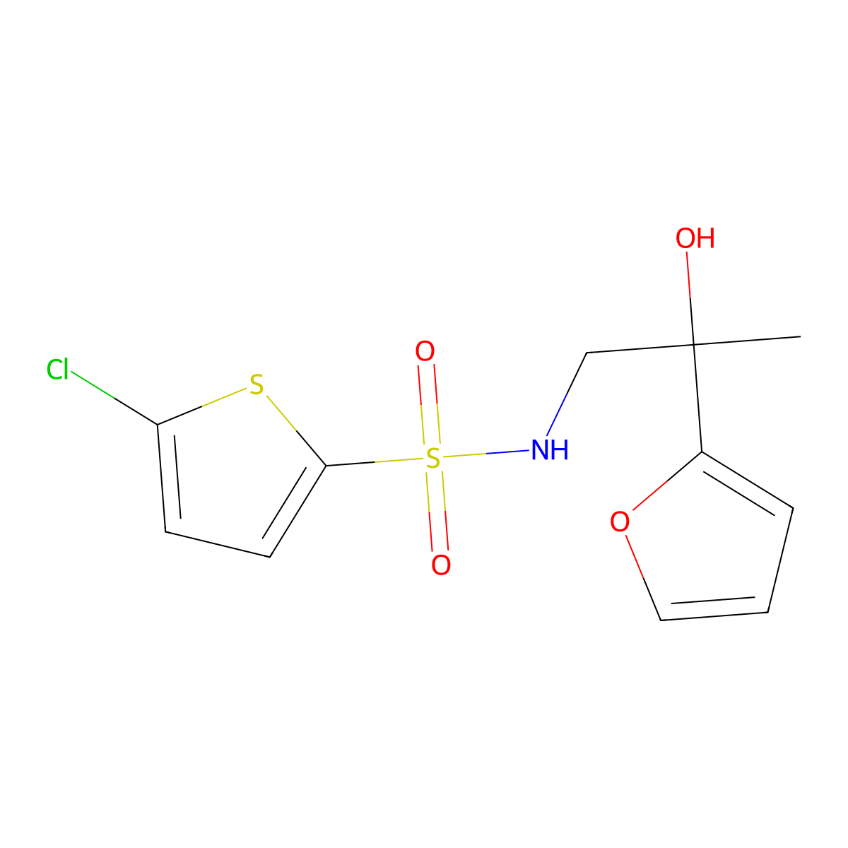 5-chloro-N-[2-(furan-2-yl)-2-hydroxypropyl]thiophene-2-sulfonamide molecular structure, CAS 1396849-02-7