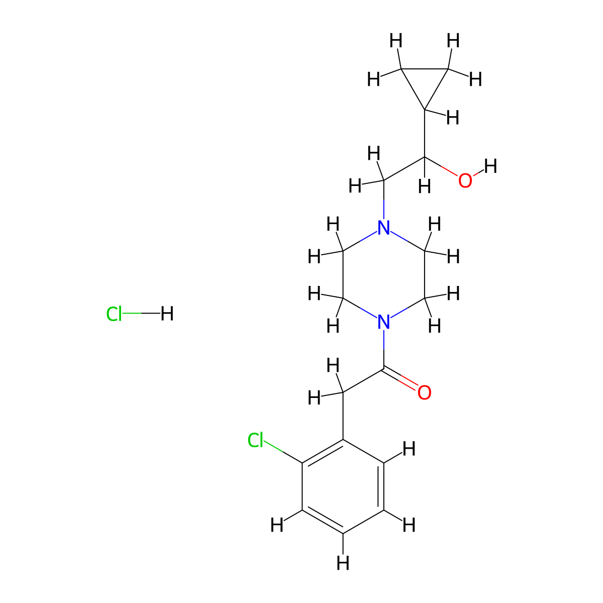 2-(2-Chlorophenyl)-1-(4-(2-cyclopropyl-2-hydroxyethyl)piperazin-1-yl)ethanone hydrochloride molecular structure, CAS 1396849-05-0