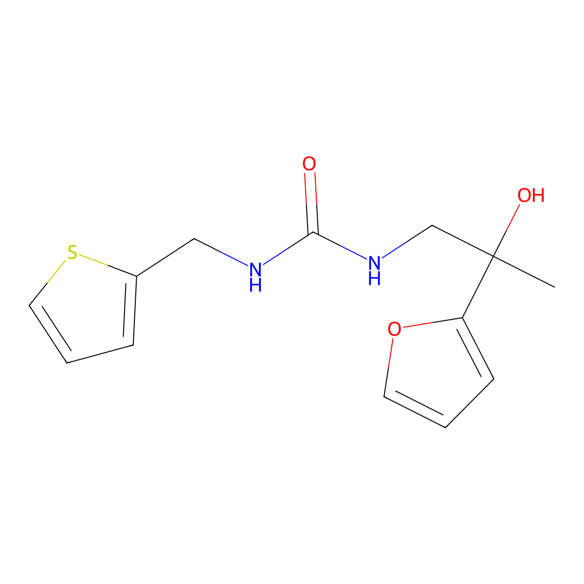3-[2-(Furan-2-yl)-2-hydroxypropyl]-1-[(thiophen-2-yl)methyl]urea molecular structure, CAS 1396849-10-7