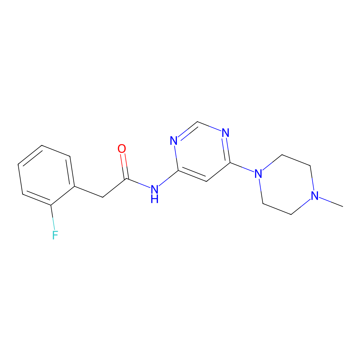 2-(2-fluorophenyl)-N-[6-(4-methylpiperazin-1-yl)pyrimidin-4-yl]acetamide molecular structure, CAS 1396849-17-4