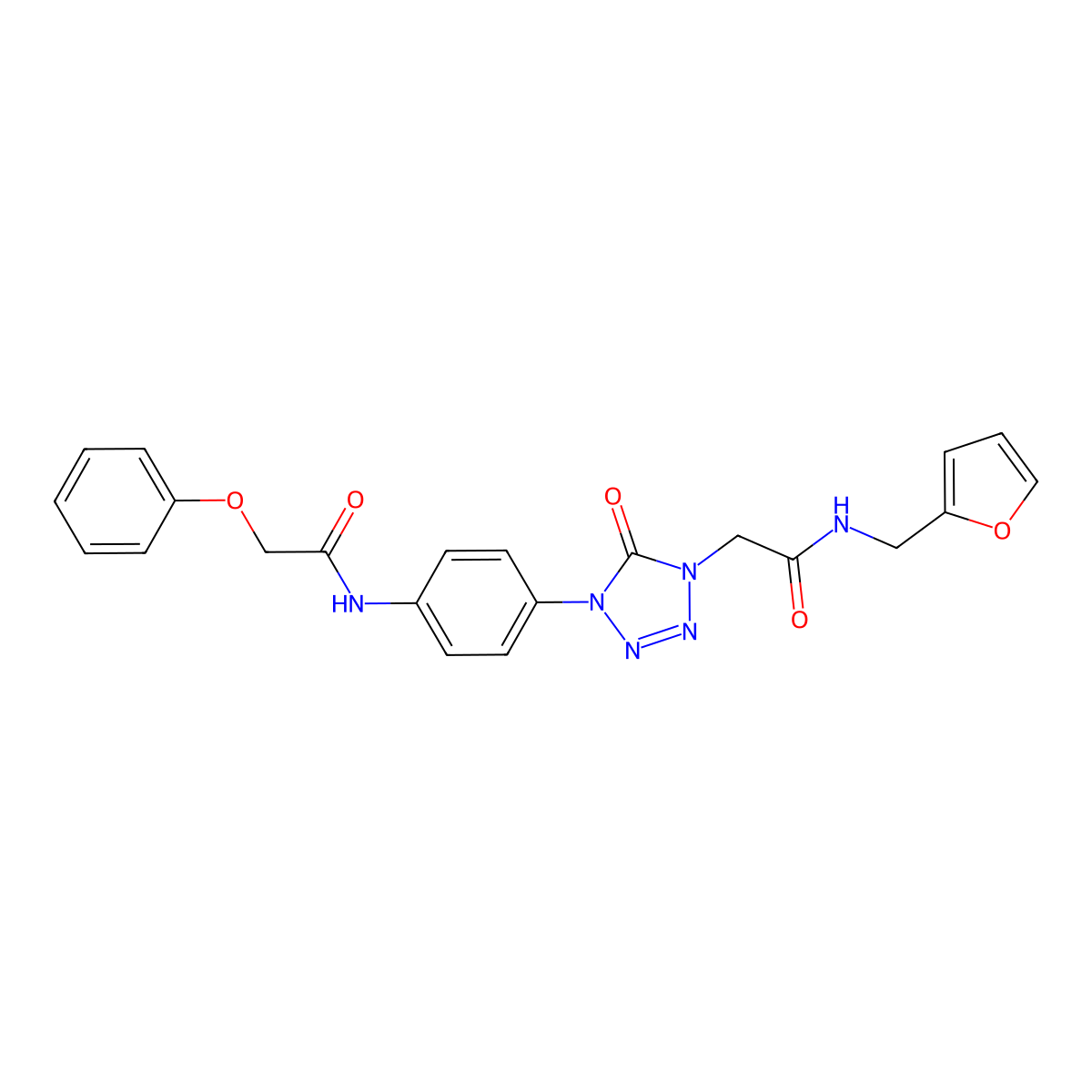N-{4-[4-({[(furan-2-yl)methyl]carbamoyl}methyl)-5-oxo-4,5-dihydro-1H-1,2,3,4-tetrazol-1-yl]phenyl}-2-phenoxyacetamide molecular structure, CAS 1396849-22-1