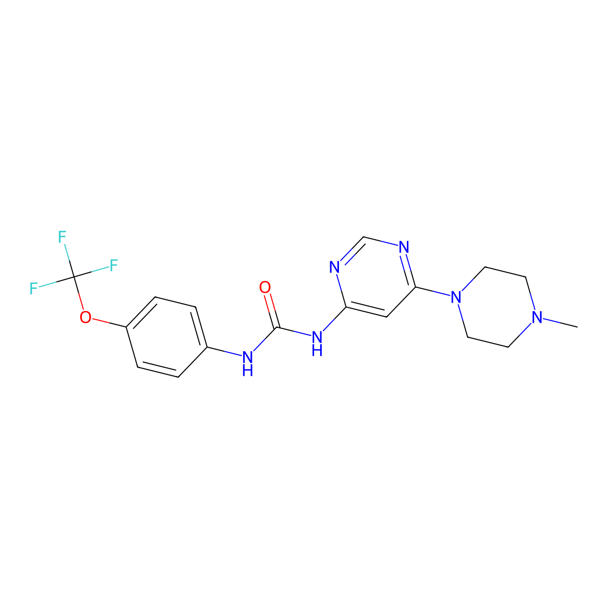 1-(6-(4-Methylpiperazin-1-yl)pyrimidin-4-yl)-3-(4-(trifluoromethoxy)phenyl)urea molecular structure, CAS 1396849-24-3
