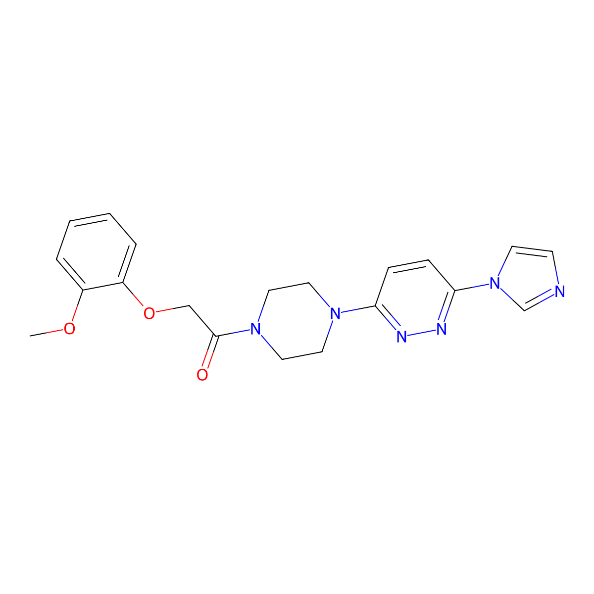 1-(4-(6-(1H-imidazol-1-yl)pyridazin-3-yl)piperazin-1-yl)-2-(2-methoxyphenoxy)ethanone molecular structure, CAS 1396849-31-2