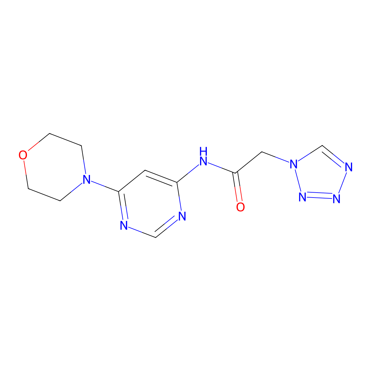 N-(6-morpholinopyrimidin-4-yl)-2-(1H-tetrazol-1-yl)acetamide molecular structure, CAS 1396849-32-3