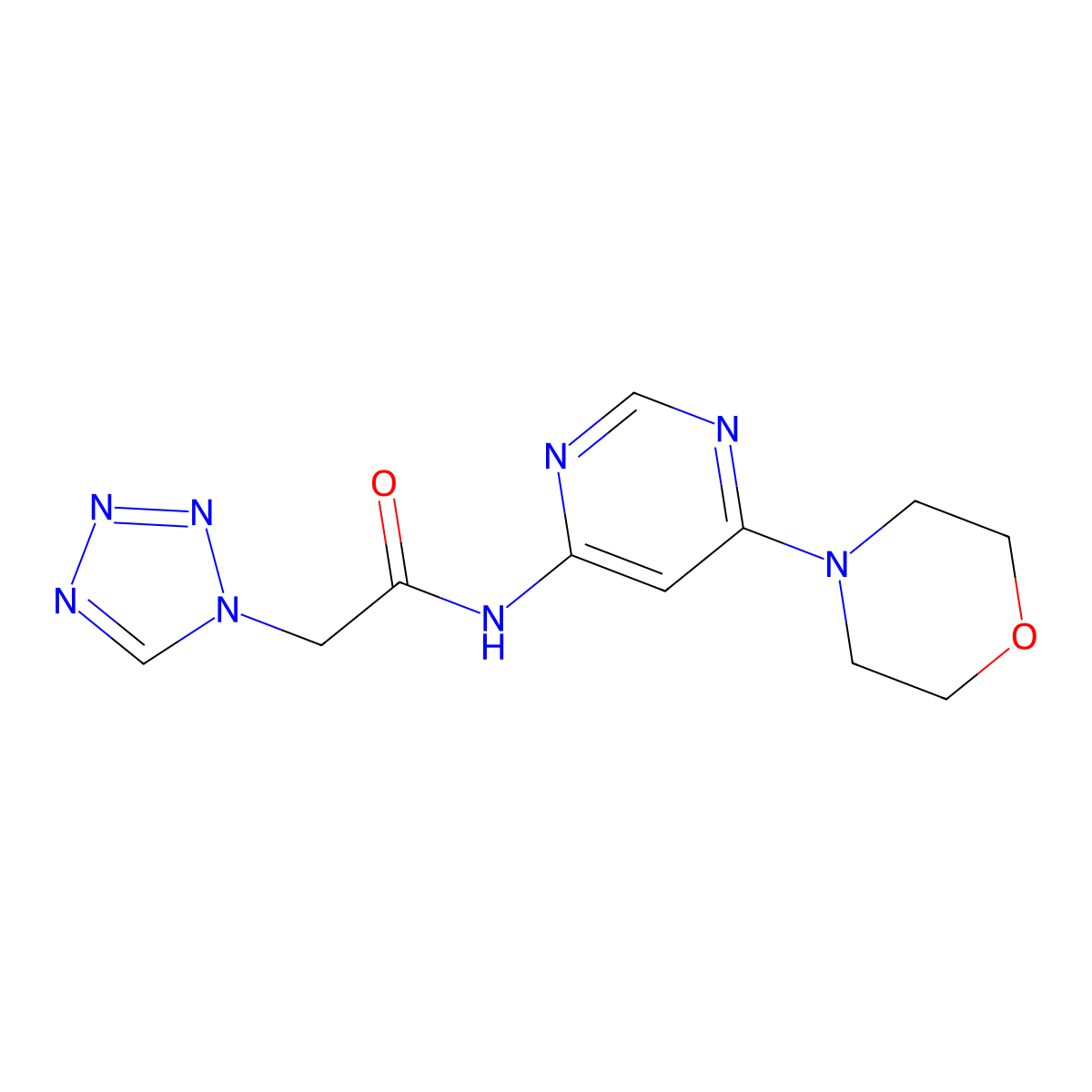 N-(6-morpholinopyrimidin-4-yl)-2-(1H-tetrazol-1-yl)acetamide molecular structure, CAS 1396849-32-3