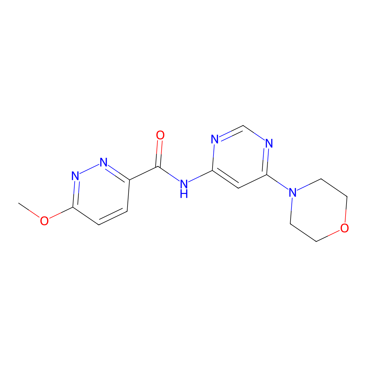 6-methoxy-N-(6-morpholinopyrimidin-4-yl)pyridazine-3-carboxamide molecular structure, CAS 1396849-40-3