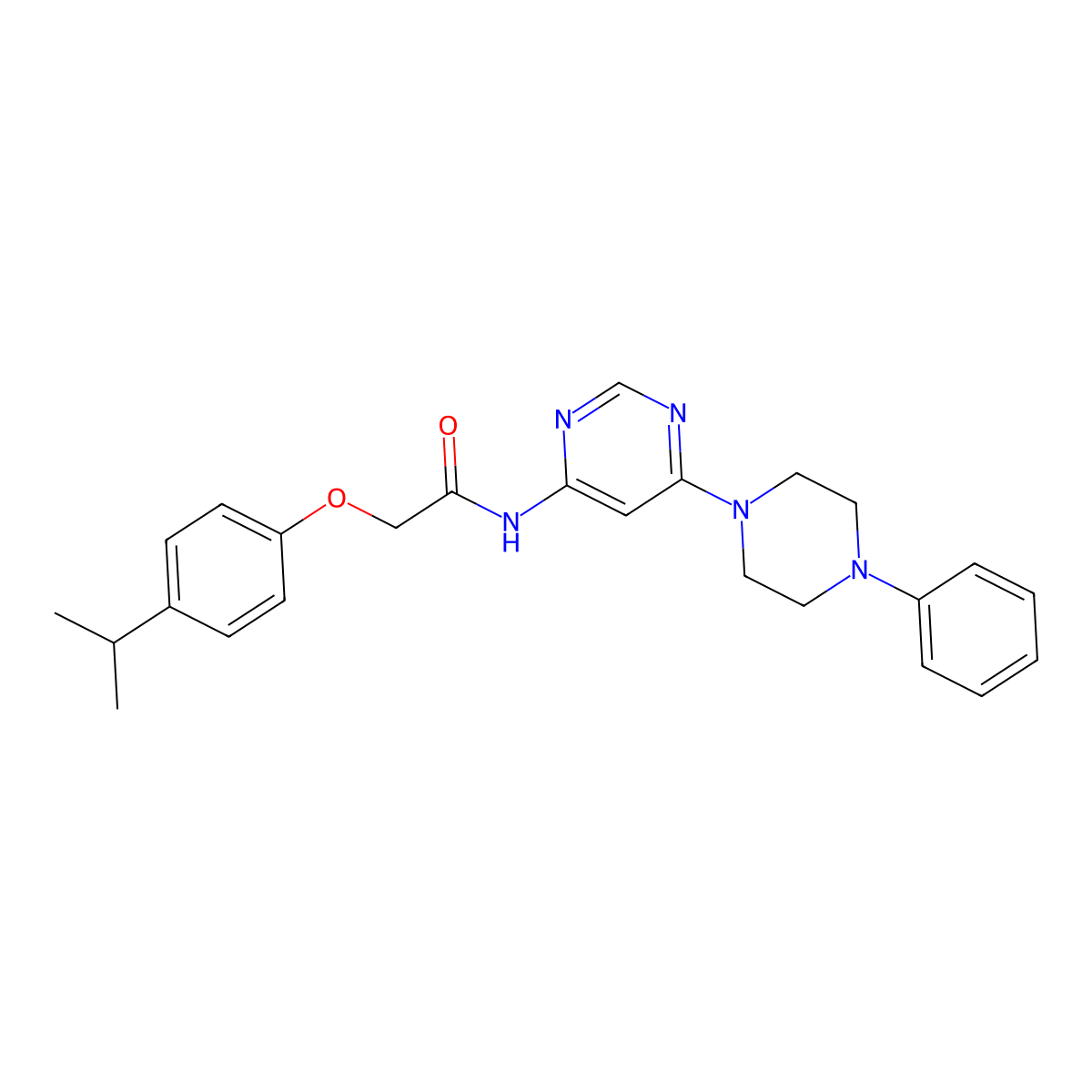 2-(4-isopropylphenoxy)-N-(6-(4-phenylpiperazin-1-yl)pyrimidin-4-yl)acetamide molecular structure, CAS 1396849-71-0