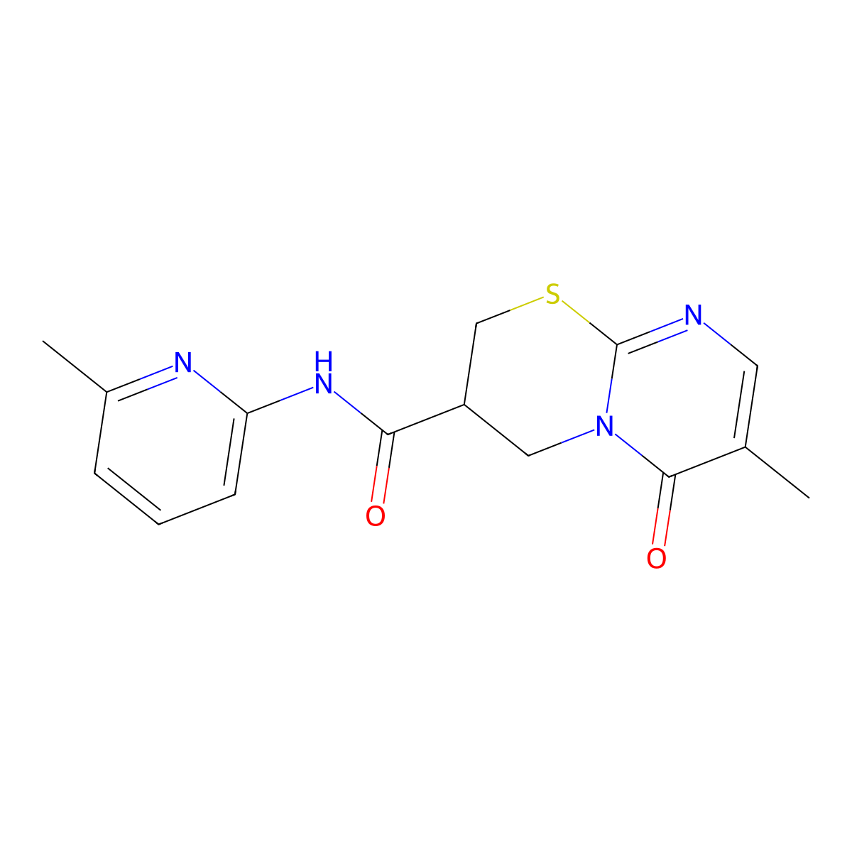 7-methyl-N-(6-methylpyridin-2-yl)-6-oxo-2,3,4,6-tetrahydropyrimido[2,1-b][1,3]thiazine-3-carboxamide molecular structure, CAS 1396849-75-4