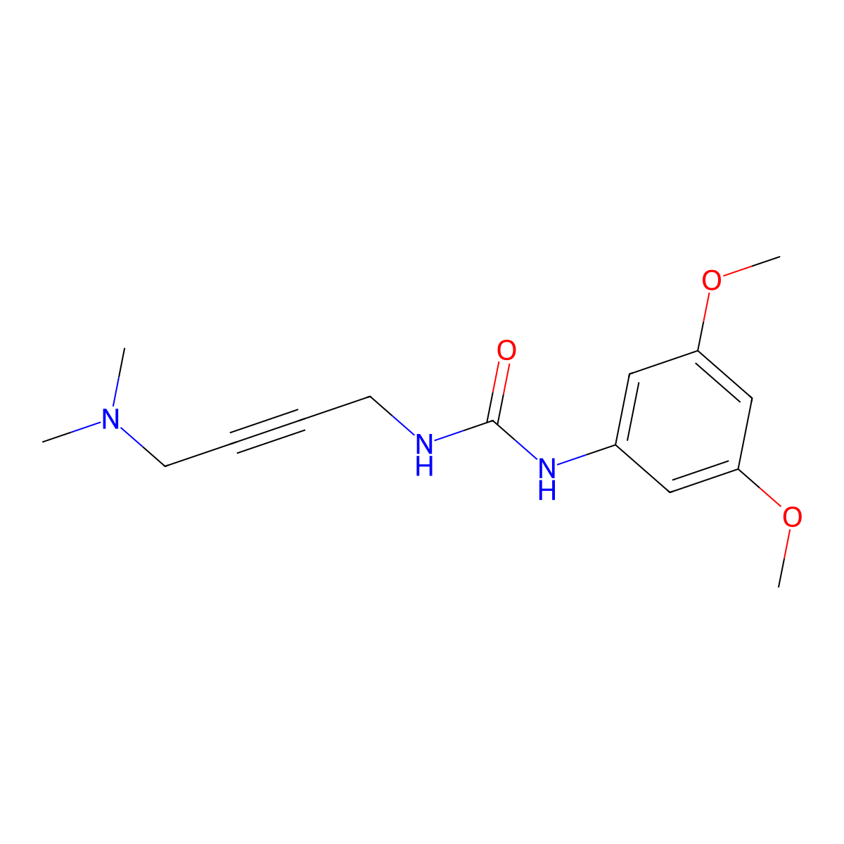 1-(3,5-Dimethoxyphenyl)-3-[4-(dimethylamino)but-2-yn-1-yl]urea molecular structure, CAS 1396849-87-8