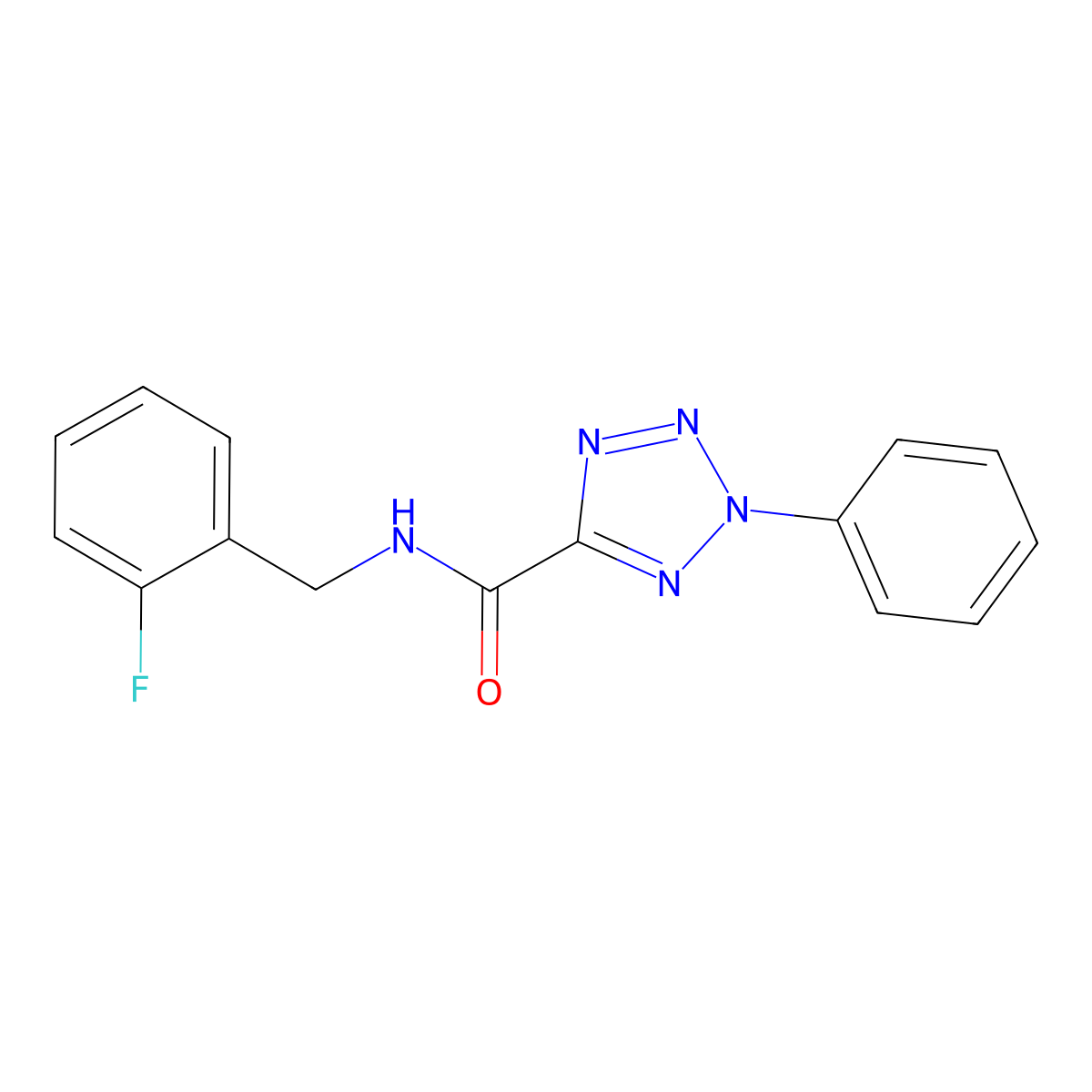 N-(2-fluorobenzyl)-2-phenyl-2H-tetrazole-5-carboxamide molecular structure, CAS 1396849-92-5