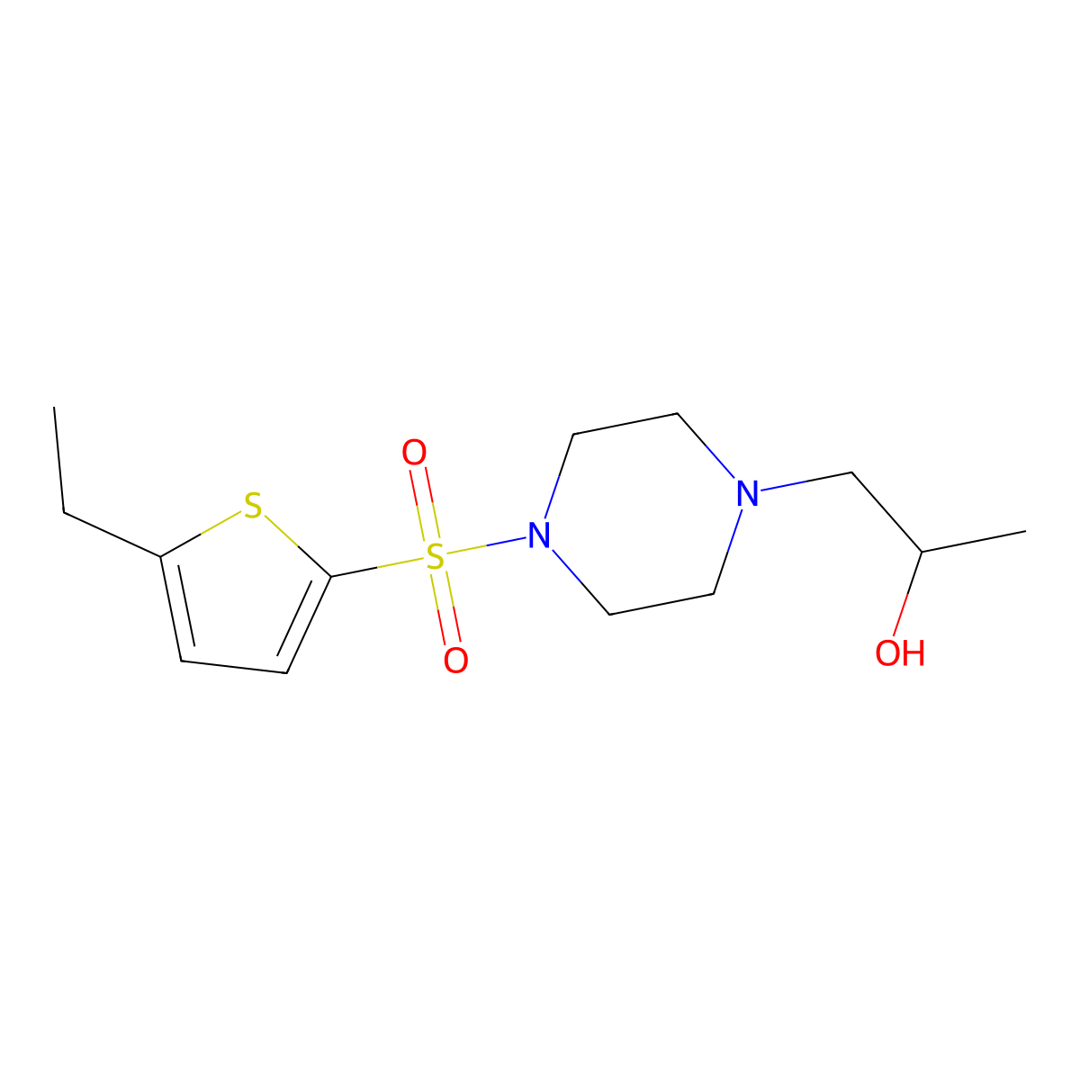 1-{4-[(5-Ethylthiophen-2-yl)sulfonyl]piperazin-1-yl}propan-2-ol molecular structure, CAS 1396850-13-7