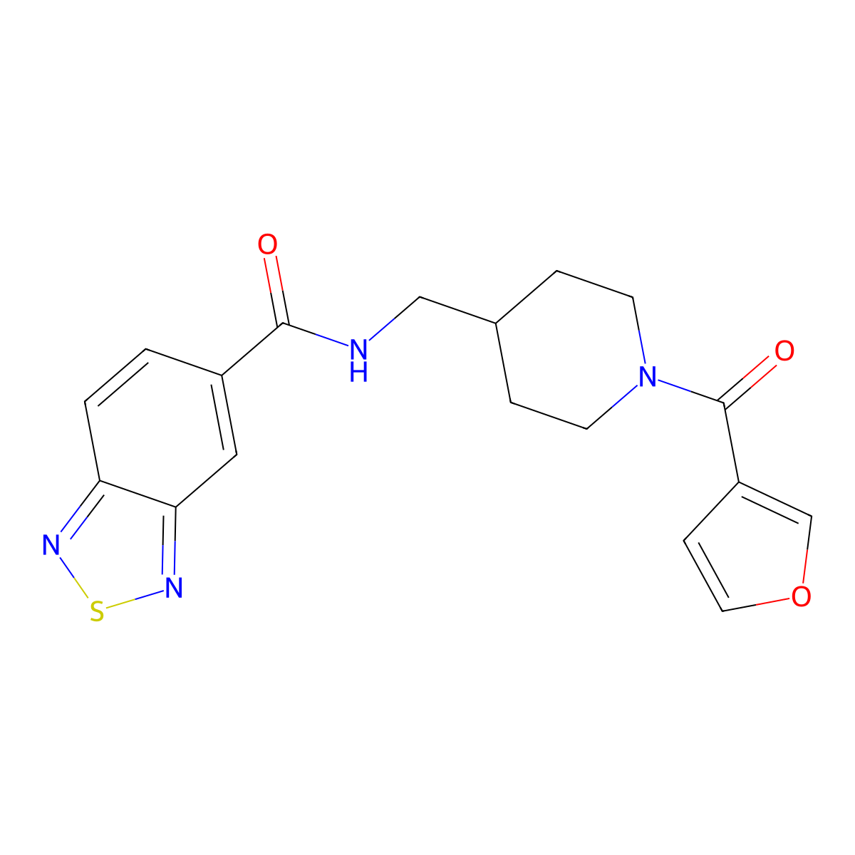 N-((1-(furan-3-carbonyl)piperidin-4-yl)methyl)benzo[c][1,2,5]thiadiazole-5-carboxamide molecular structure, CAS 1396850-14-8