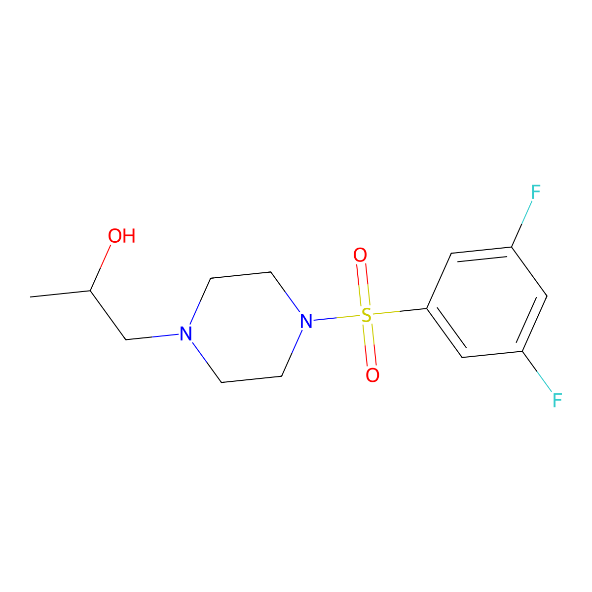 1-(4-((3,5-Difluorophenyl)sulfonyl)piperazin-1-yl)propan-2-ol molecular structure, CAS 1396850-20-6