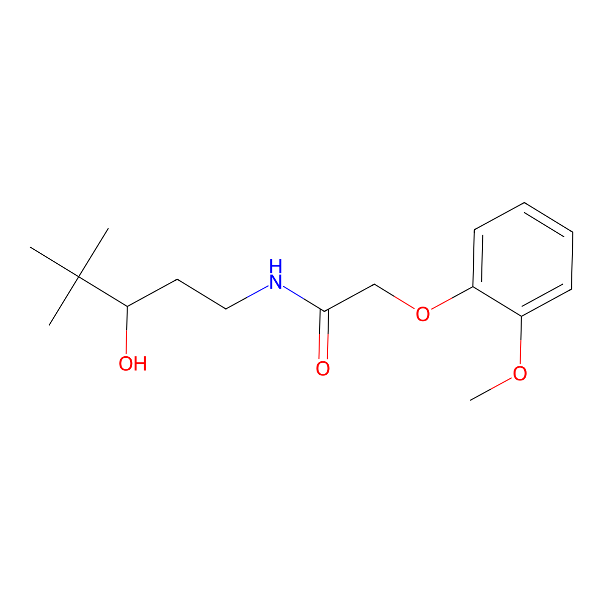 N-(3-hydroxy-4,4-dimethylpentyl)-2-(2-methoxyphenoxy)acetamide molecular structure, CAS 1396850-31-9
