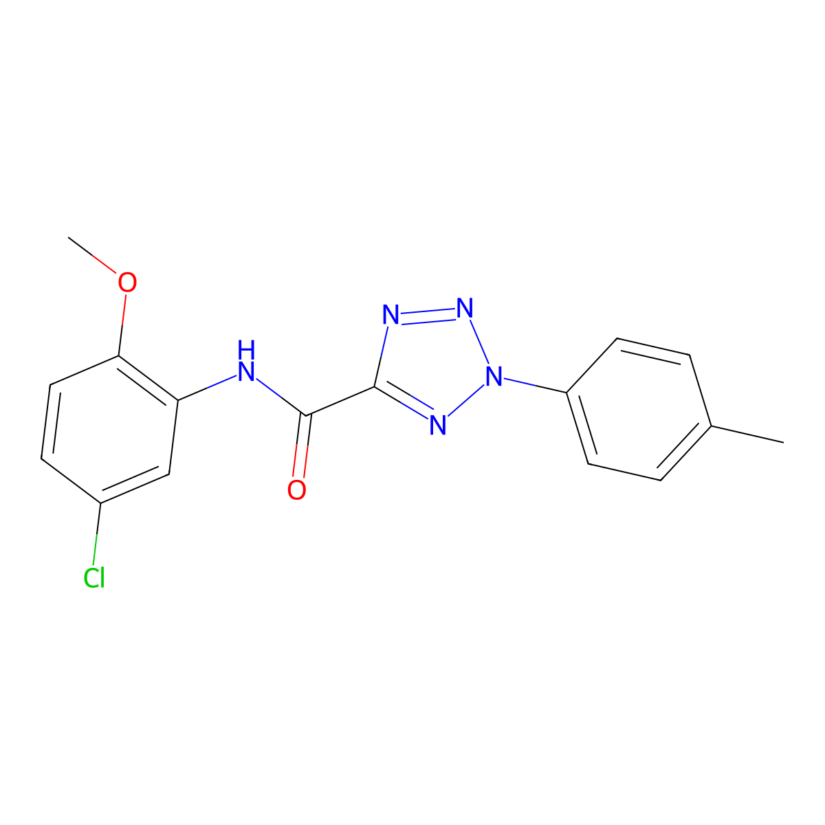 N-(5-chloro-2-methoxyphenyl)-2-(p-tolyl)-2H-tetrazole-5-carboxamide molecular structure, CAS 1396850-39-7