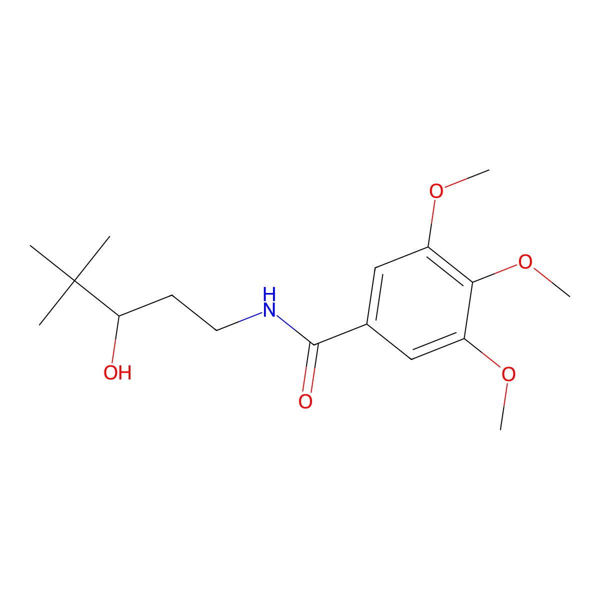 N-(3-hydroxy-4,4-dimethylpentyl)-3,4,5-trimethoxybenzamide molecular structure, CAS 1396850-40-0